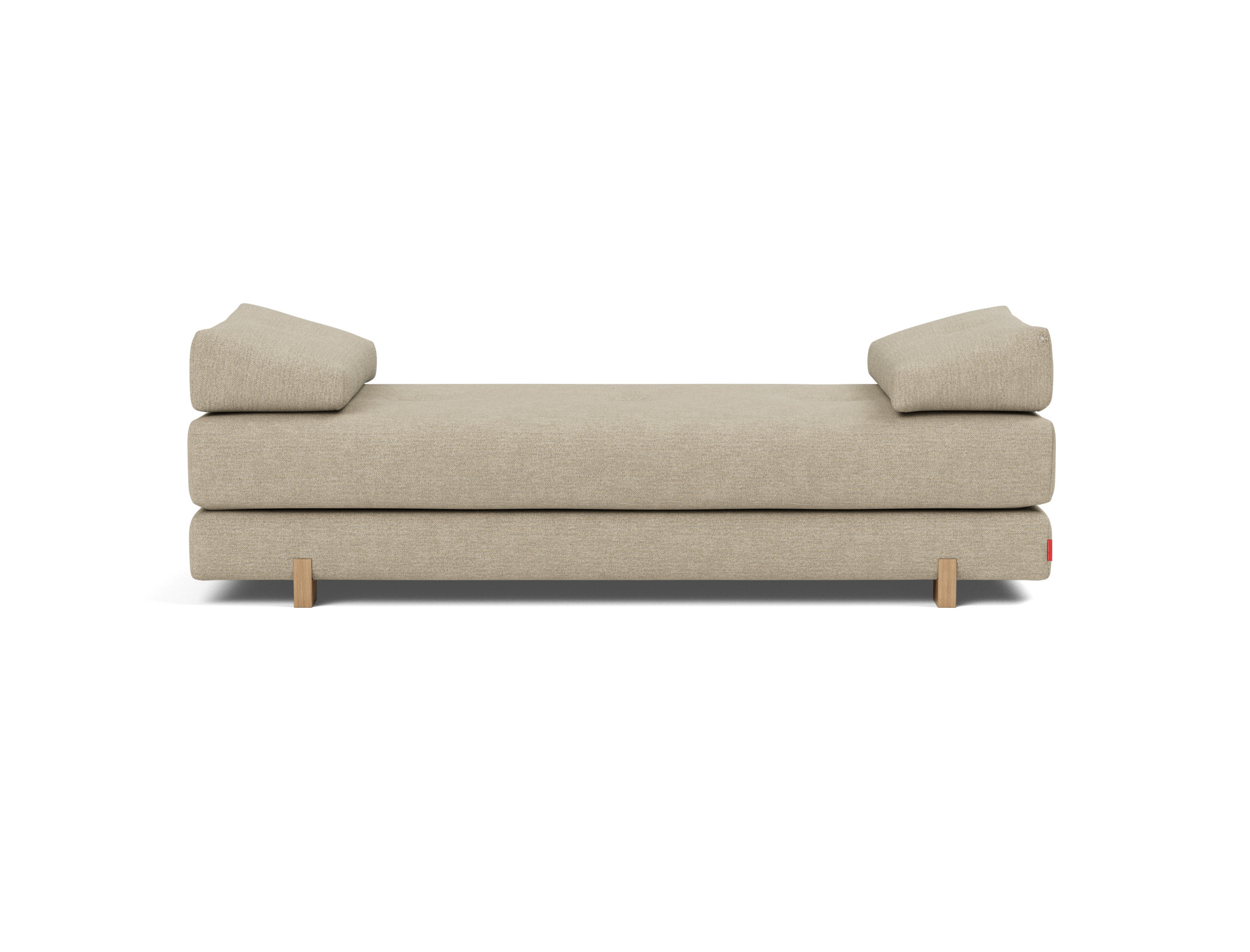 Tagesbett Sigmund Strukturierter Stoff Taura 356-Sand Beine Drip Eiche