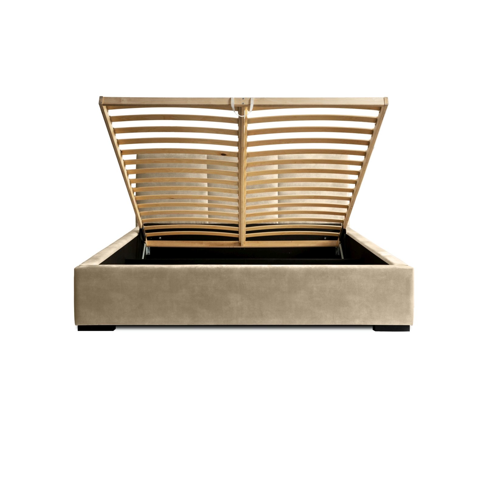 Polsterbett Portoza Samtstoff 180x200 mit Holzrahmen Macau Truffle