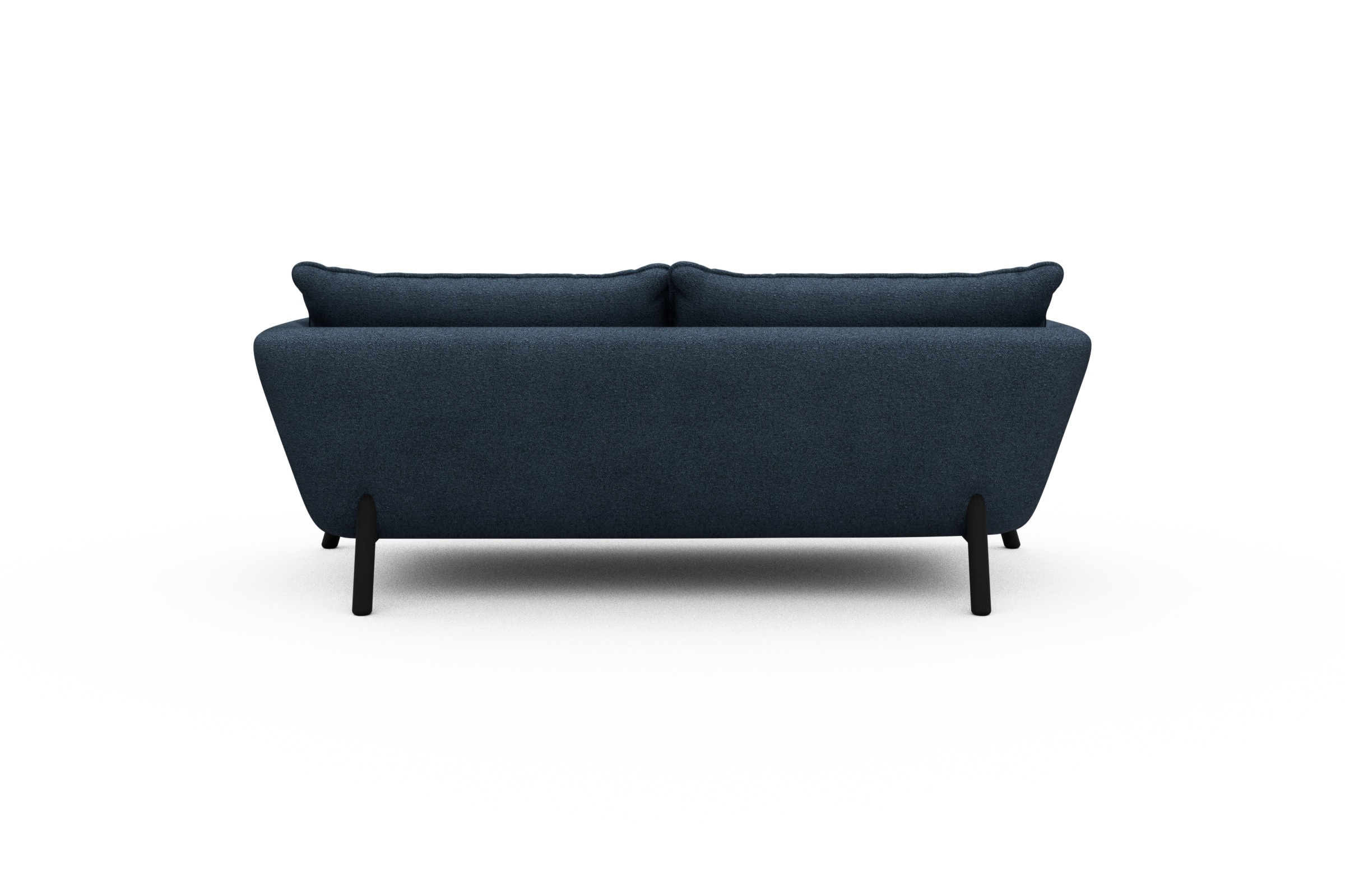 Sofa Emil PREMIUM 2-Sitzer Beinfarbe Eiche Schwarz Boucle-Blue