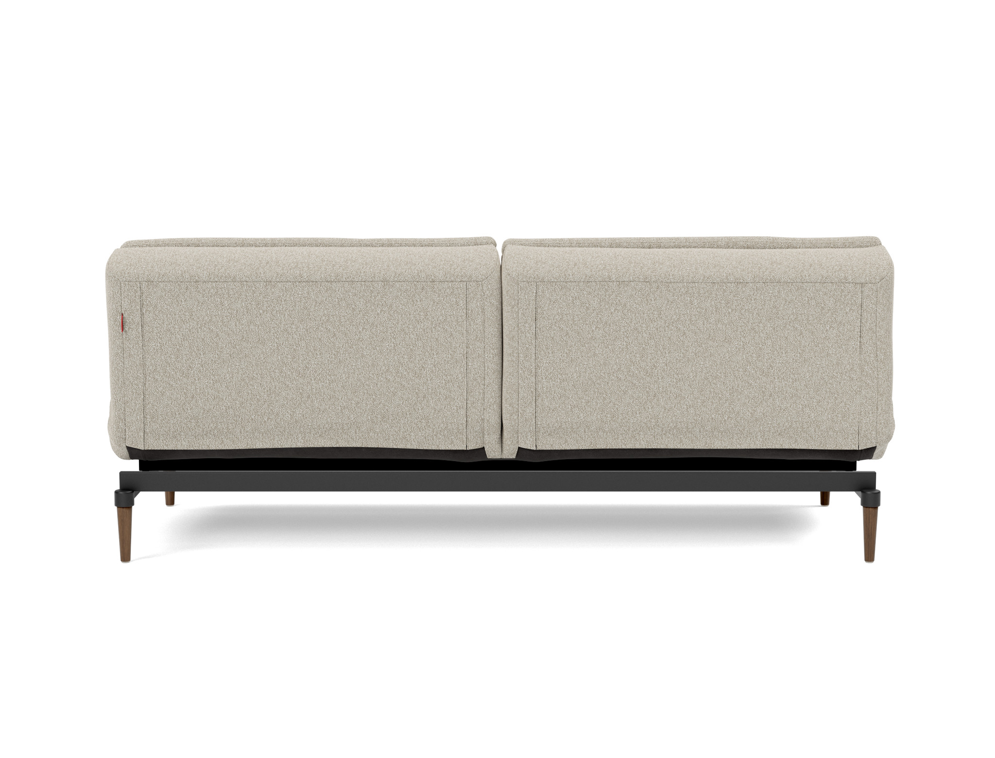Schlafsofa Dublexo Boucle Skandi 539-Beige Beine Styletto Eiche dunkel