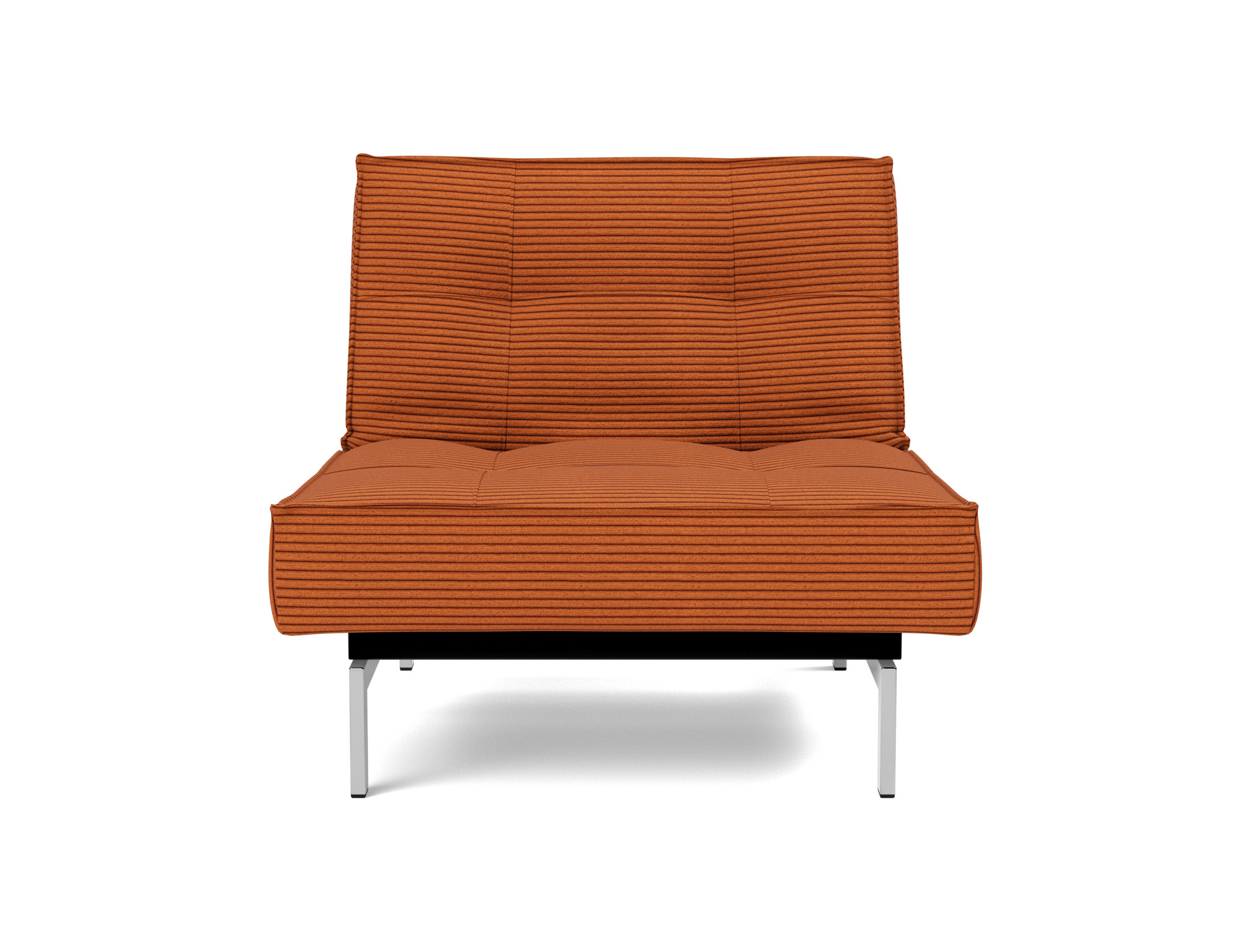 Sessel Splitback Kord Corduroy 595-Burnt-Orange Beine Chrom
