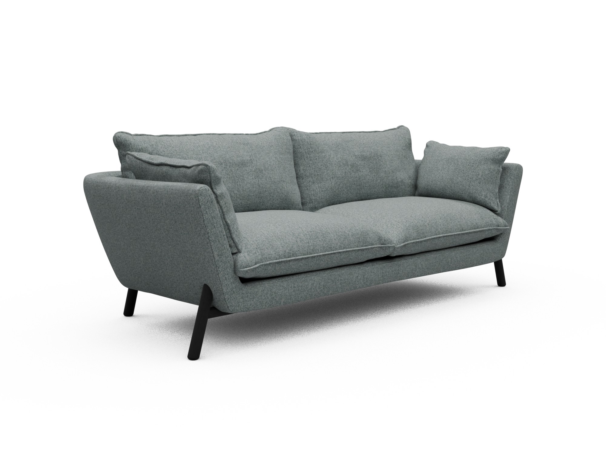 Skandi Home Sofa Emil Soft 3-Sitzer Beinfarbe Eiche Schwarz Casone-Light-Mixed-Green moebelfaktor