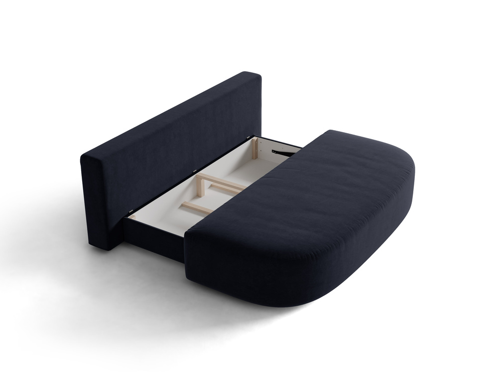 Cosmopolitan Design Schlafsofa Sophia 3-Sitzer mit Bettkasten Samt Salvador Königsblau