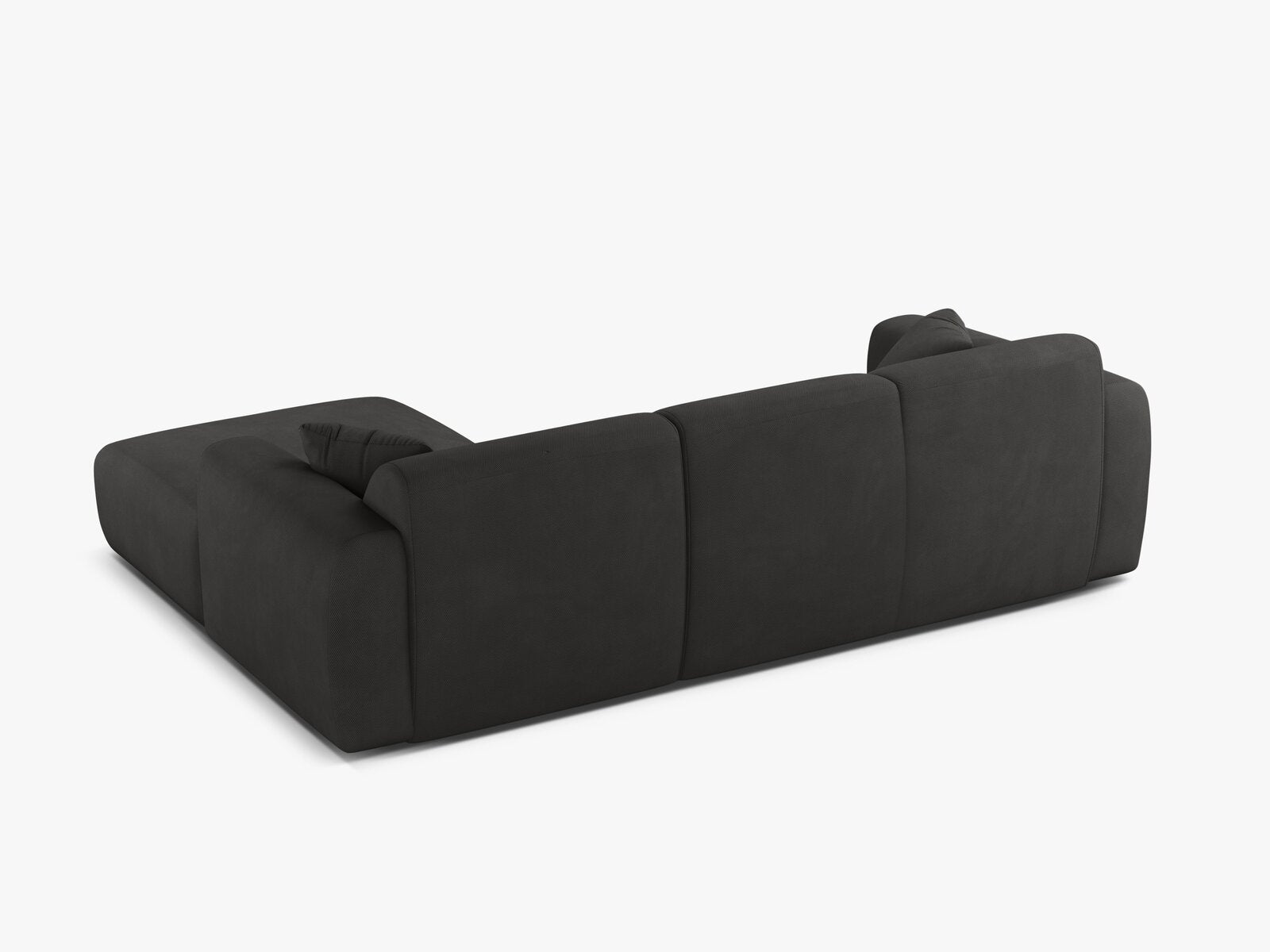 Micadoni Ecksofa Molino 4-Sitzer Rechts Strukturierter Stoff Rebel Dunkelgrau