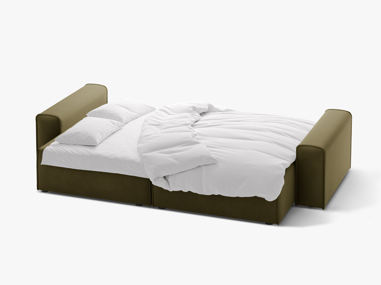 Micadoni Sofa Victor 3-Sitzer mit Schlaffunktion Samt Moßgrün Melange