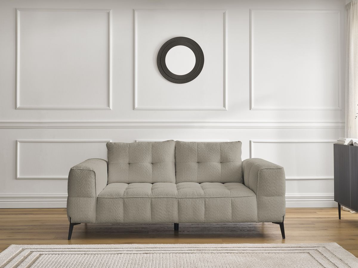 Bobochic Anis Sofa 2-Sitzer Bouclé-Stoff Taupe