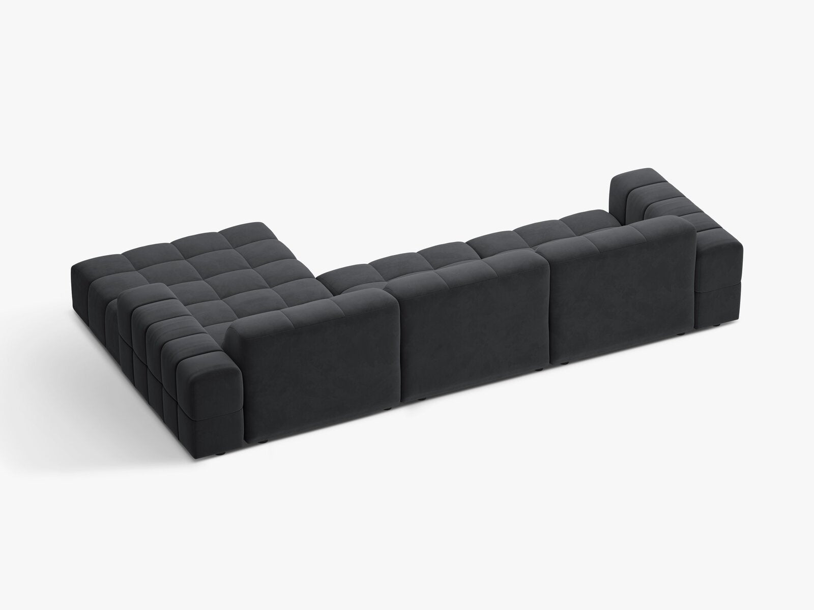 Micadoni Ecksofa Jennifer 4-Sitzer Rechts Samt Bluvel Grau