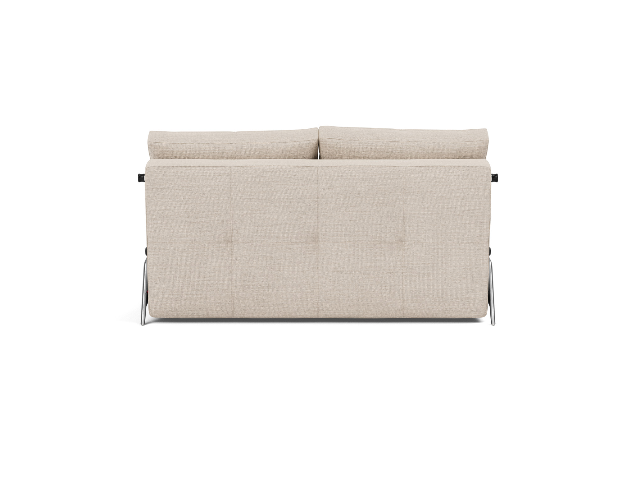 Schlafsofa Cubed 140 Webstoff Blida 612-Sand-Grey Beine Aluminium