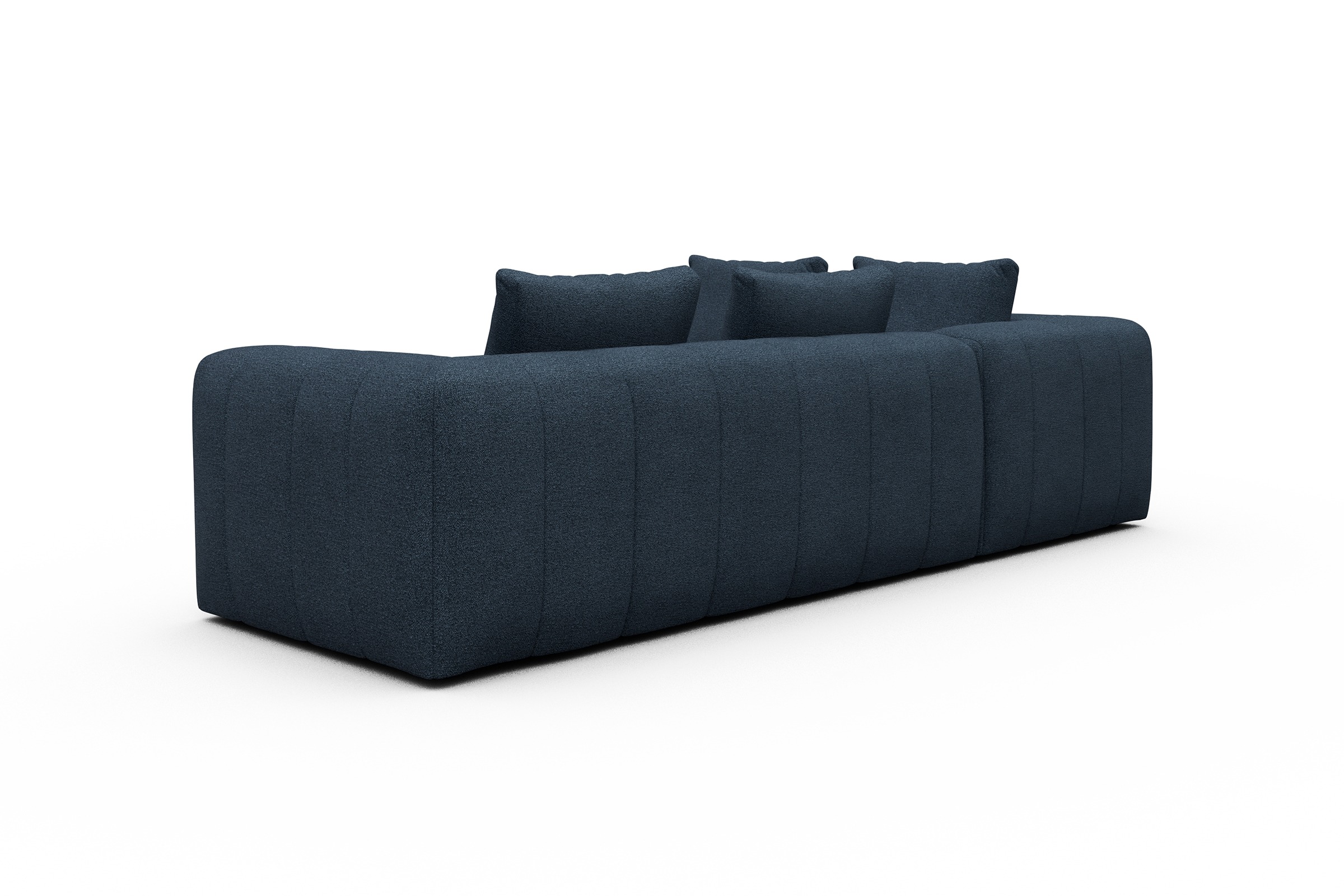 Ecksofa Hugo 2x 2,5-Sitzer Armlehne rechts Boucle-Blue