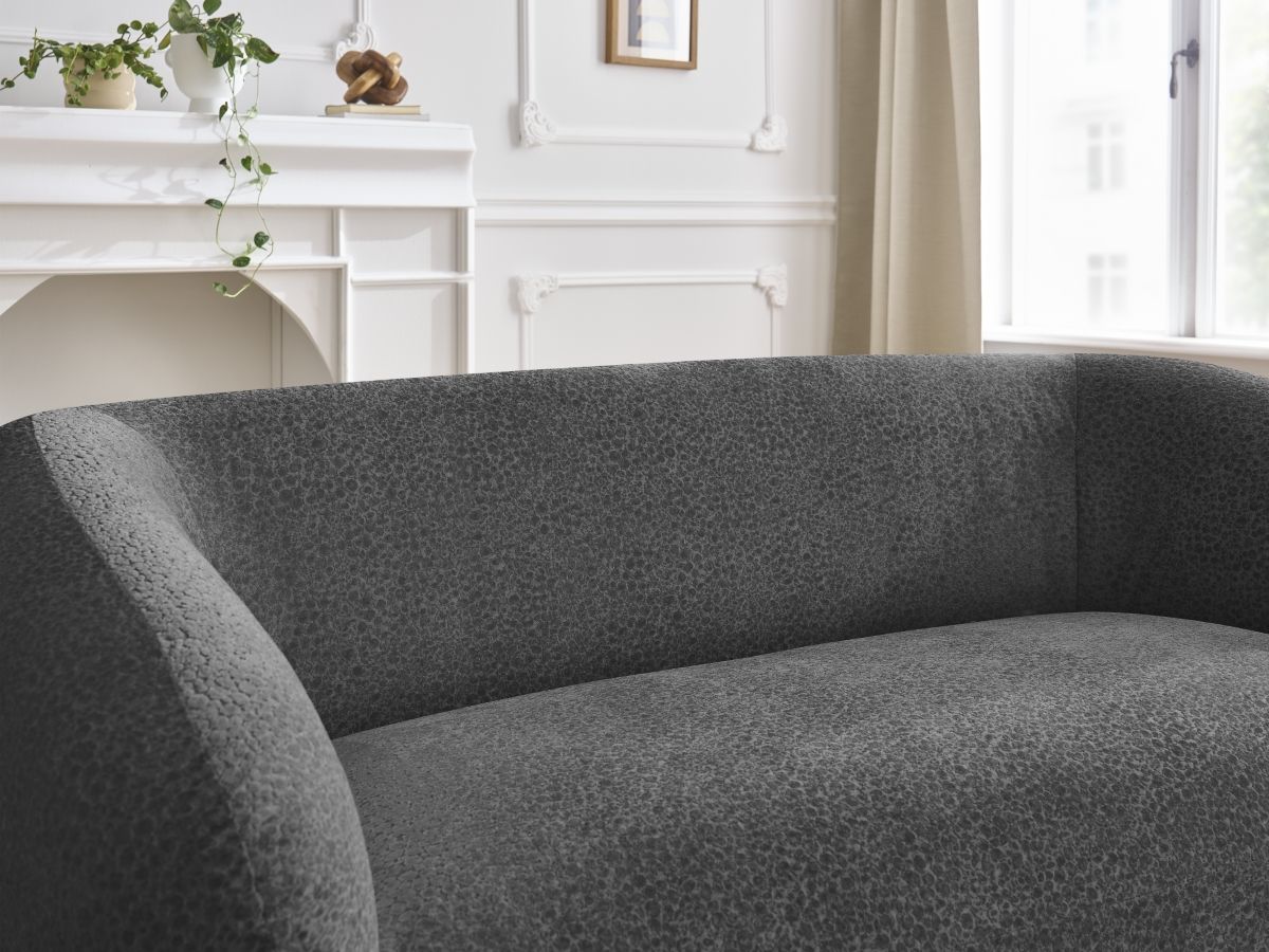 Bobochic Celine Sofa 2-Sitzer Strukturstoff Dunkelgrau