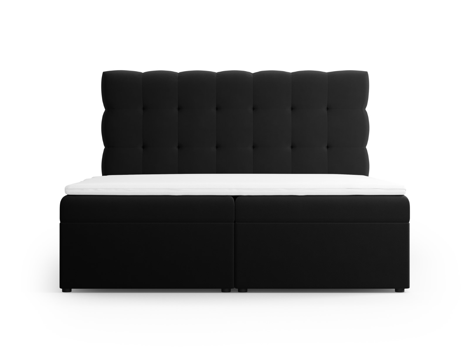 Cosmopolitan Design Boxspringbett Bali 140x200 Samt Bluvel Schwarz
