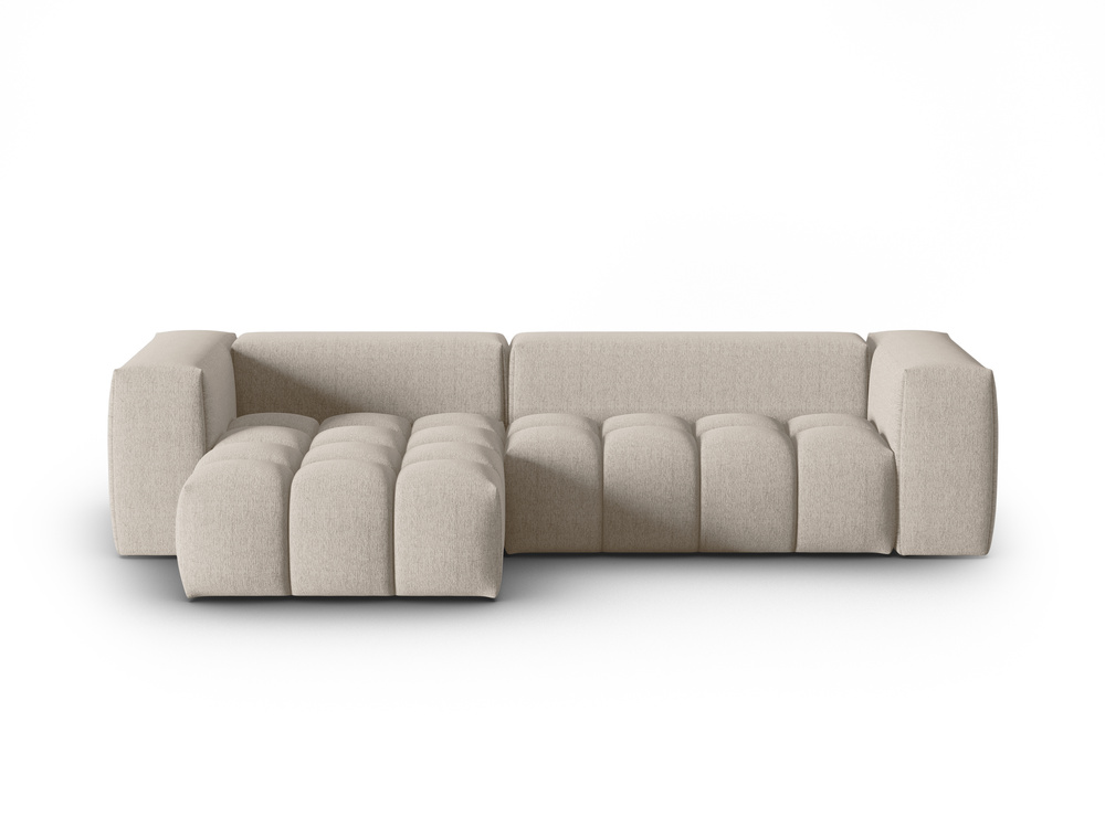 Cosmopolitan Design Ecksofa Verona 3-Sitzer Strukturierter Stoff Sorella Sand Links