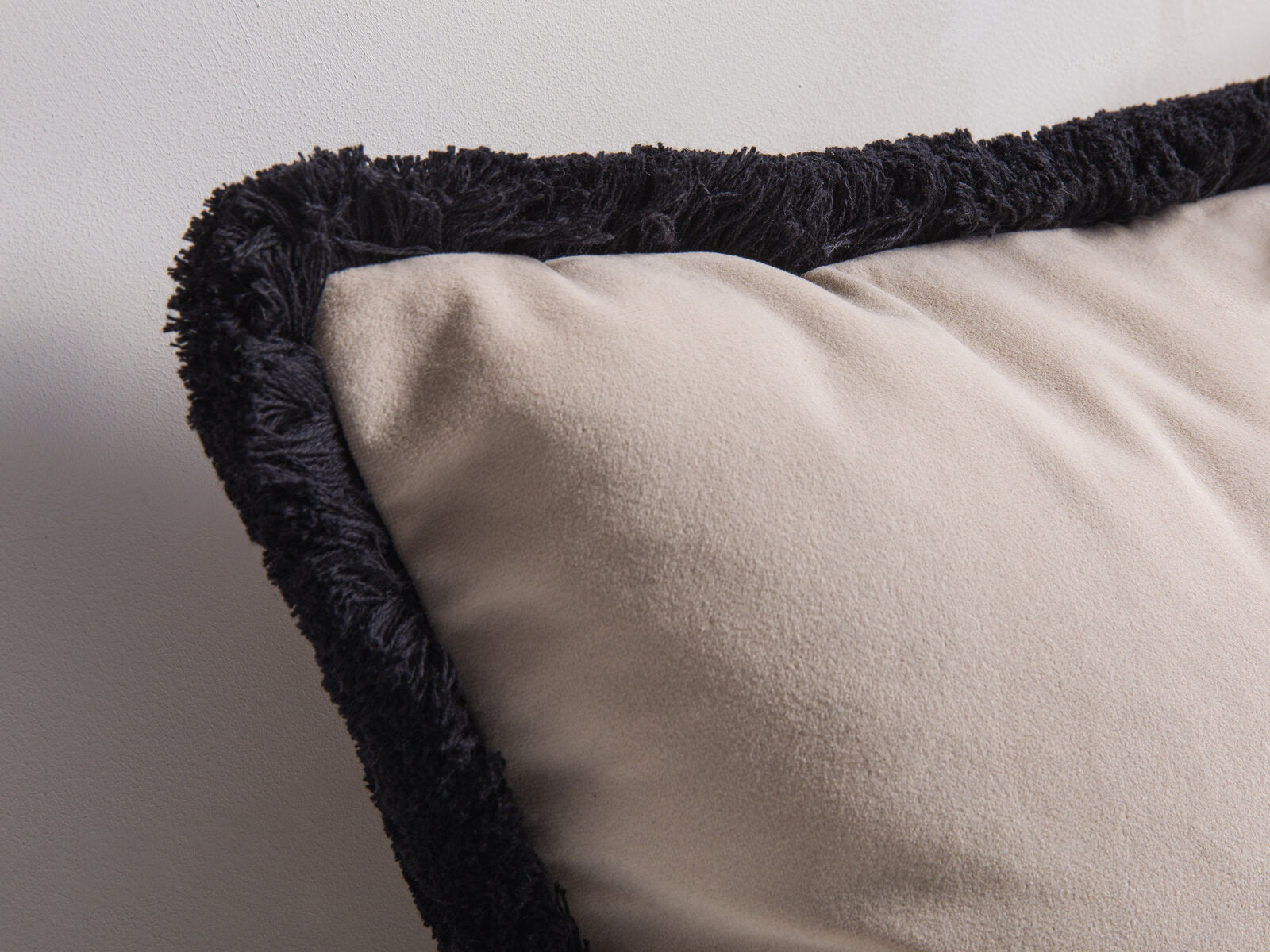 Micadoni Kissen Hippy Samt Beige