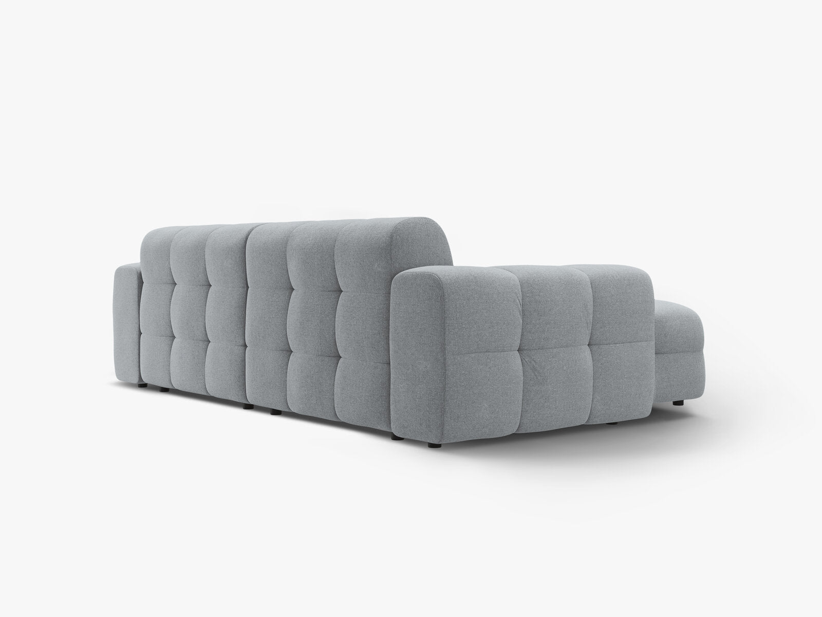 Micadoni Ecksofa Kendal 4-Sitzer Links Strukturierter Stoff Platinum