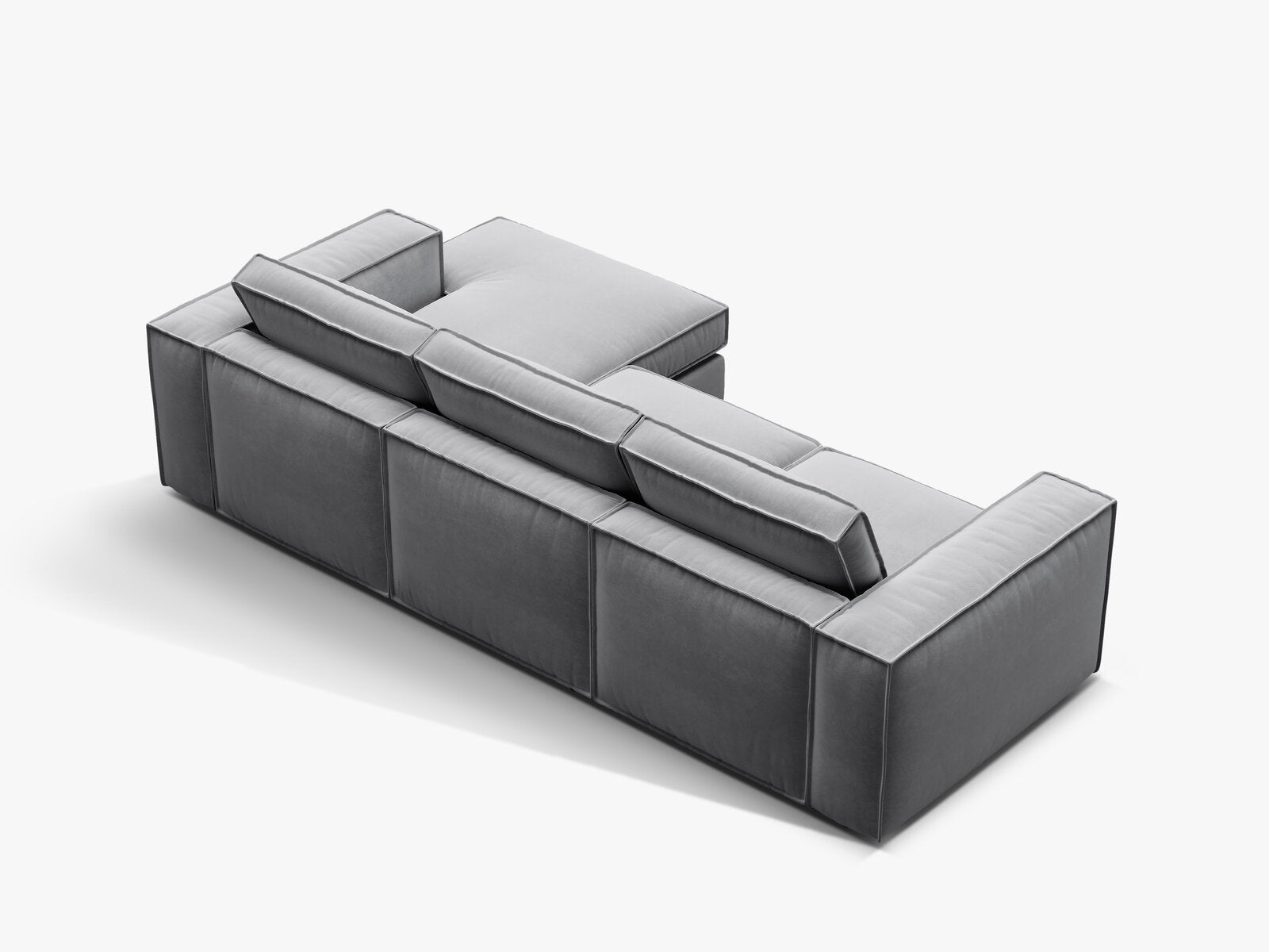 Micadoni modulares Ecksofa Pola 3-Sitzer Rechts Samt Salvador Grau