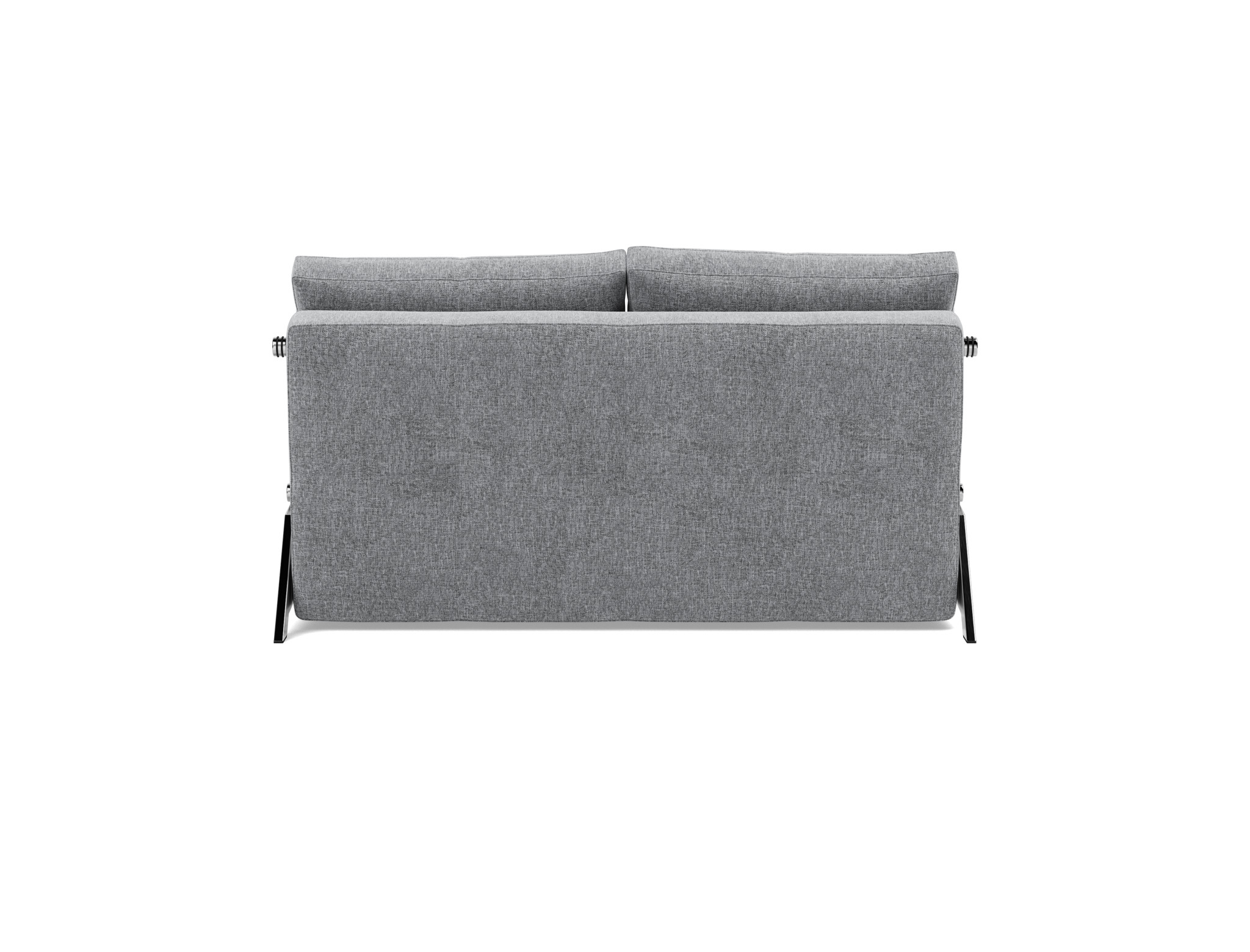 Schlafsofa Cubed 140 Strukturierter Stoff Twist 565-Granite Beine Chrom