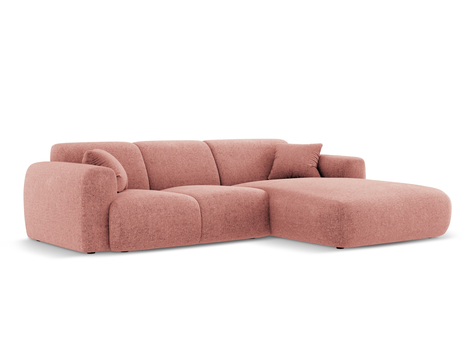 Cosmopolitan Design Ecksofa Nolio 4-Sitzer Chenille Haga Rosa Rechts