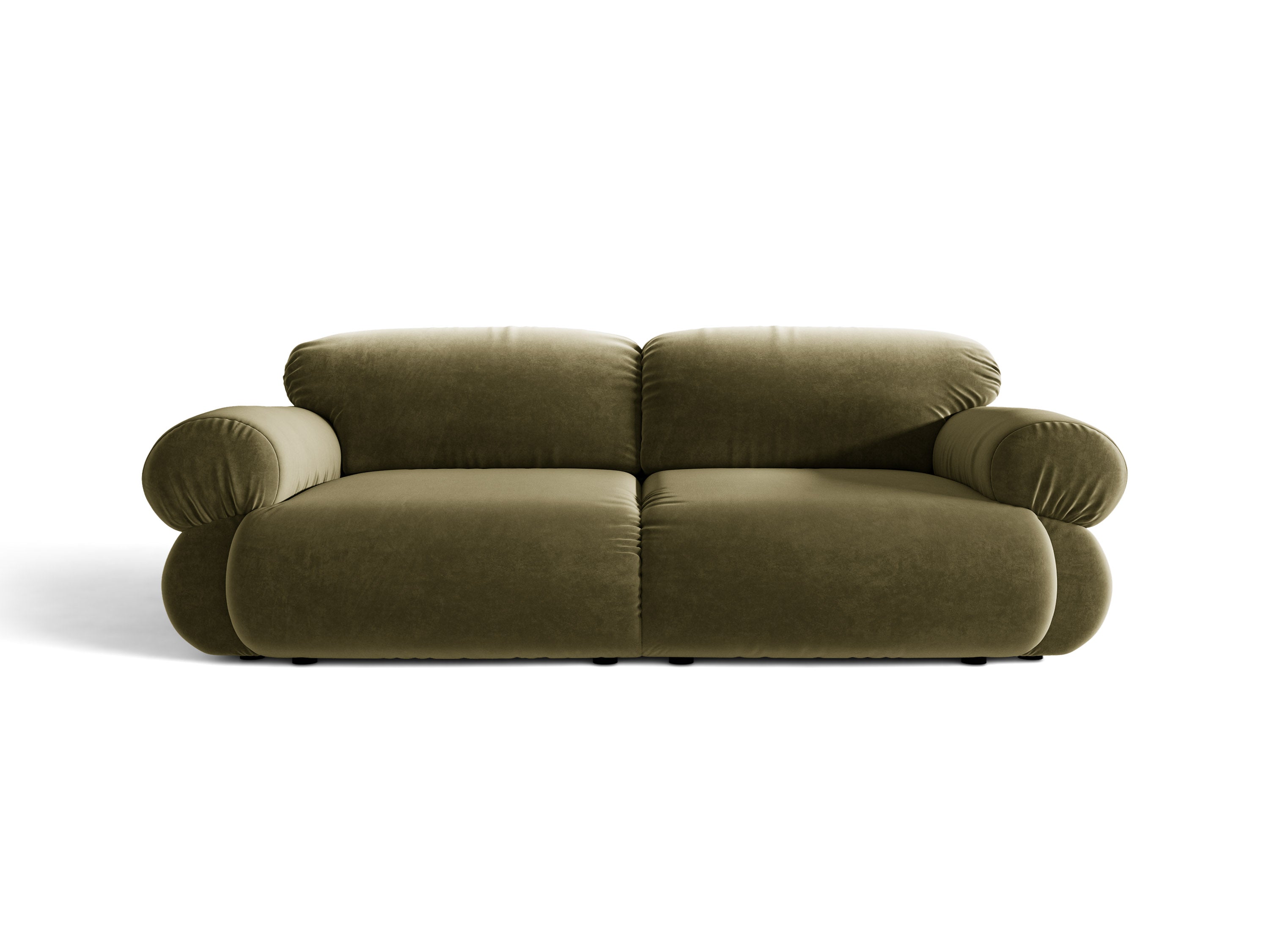 Micadoni Ophelia Sofa 3-Sitzer Samt Salvador Grün