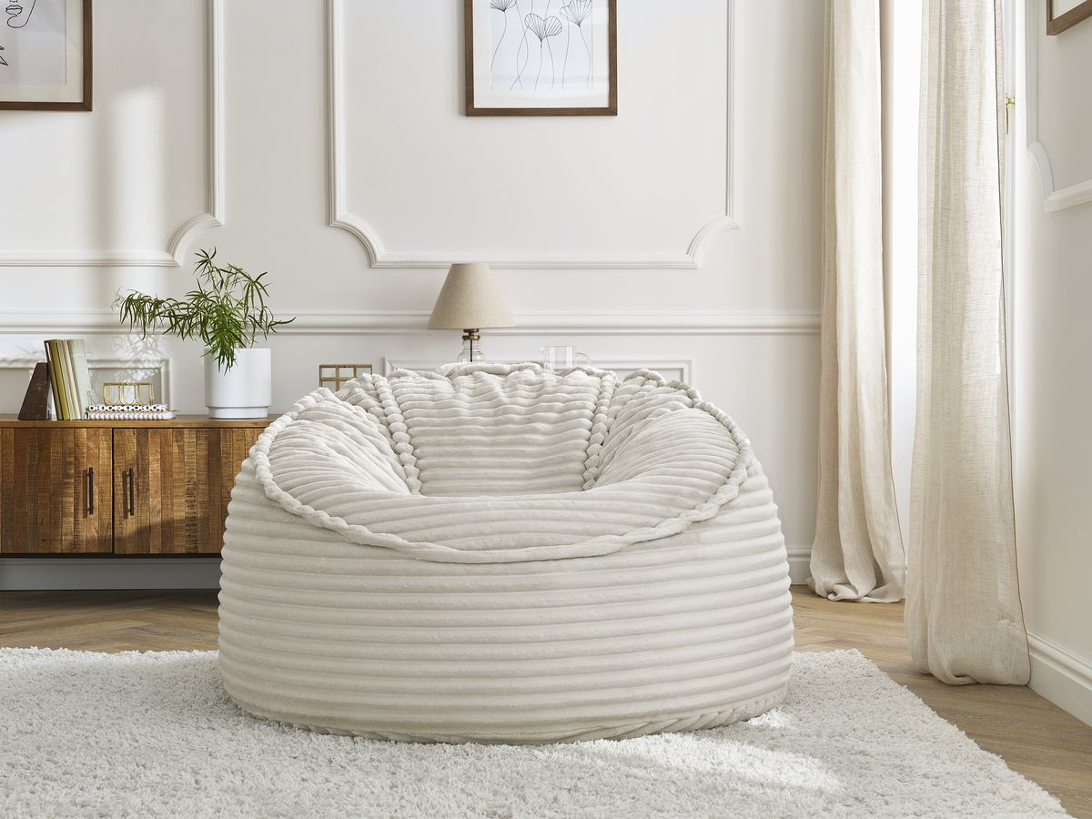 Bobochic Socrate Pouf Breitcord weich Beige