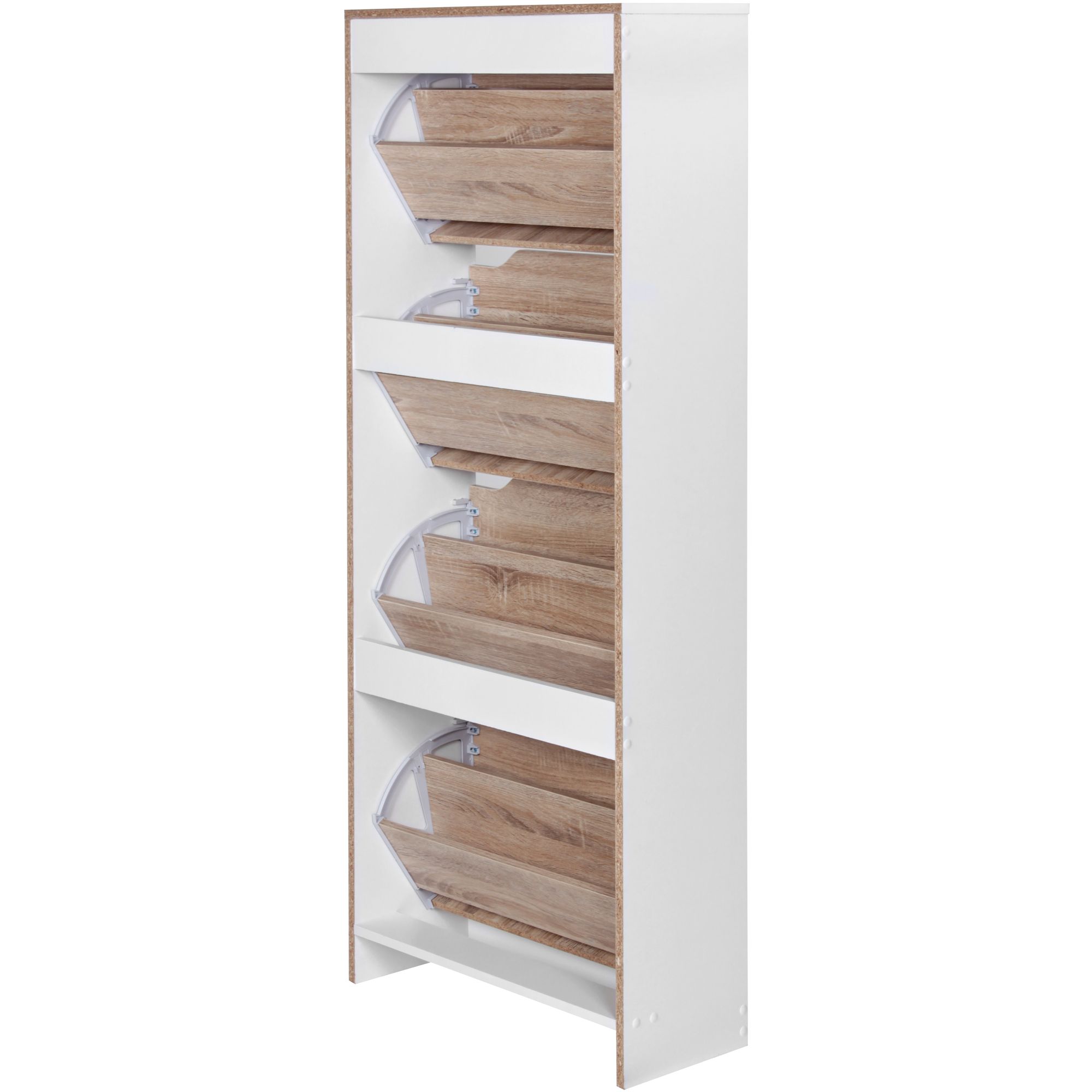 Schuhschrank Ebeltoft Weiß 60 × 24 × 150 cm
