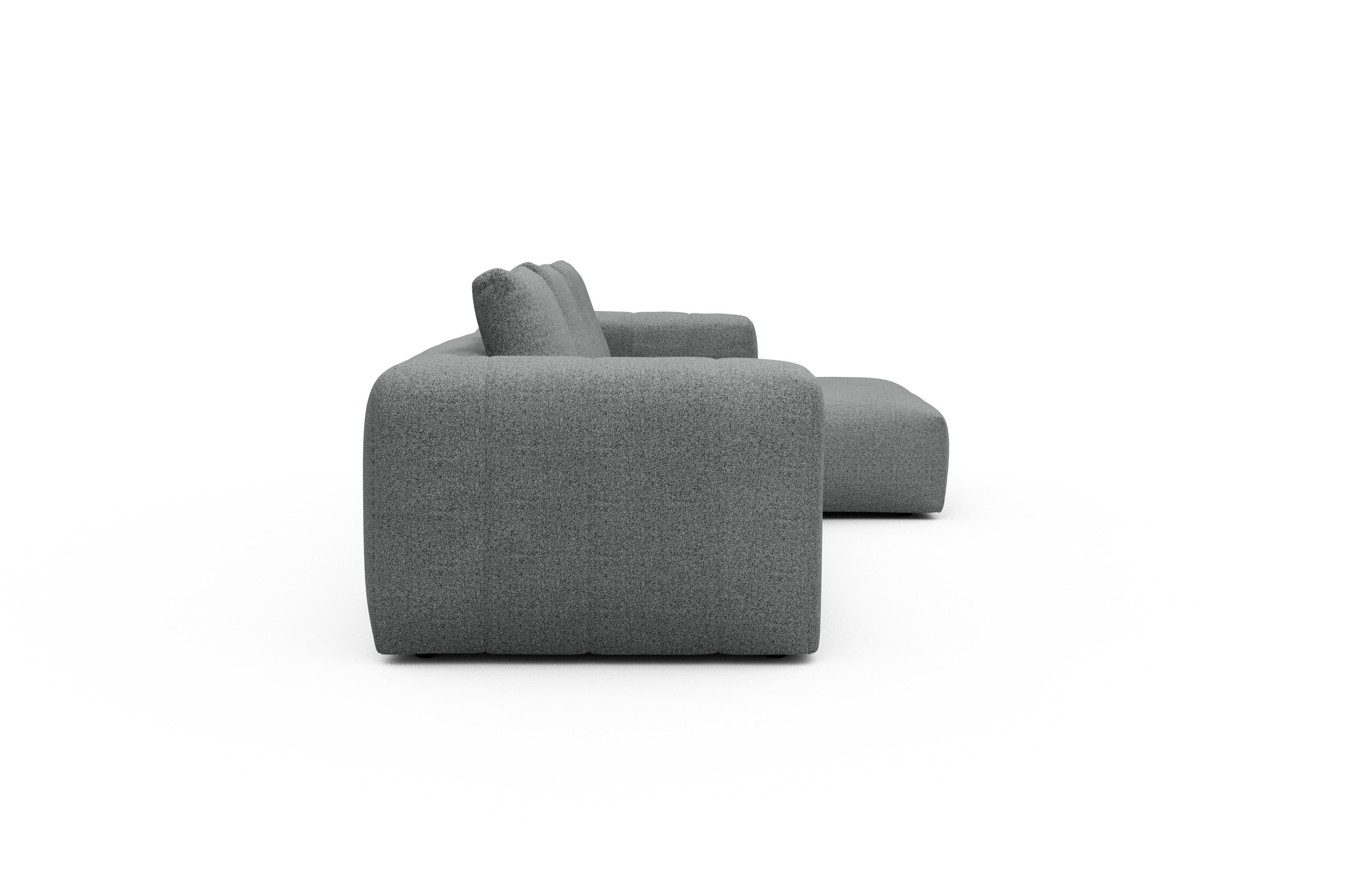 Ecksofa Hugo 2,5-Sitzer Armlehne links mit Chaiselongue Aivi-Gravet-Grey