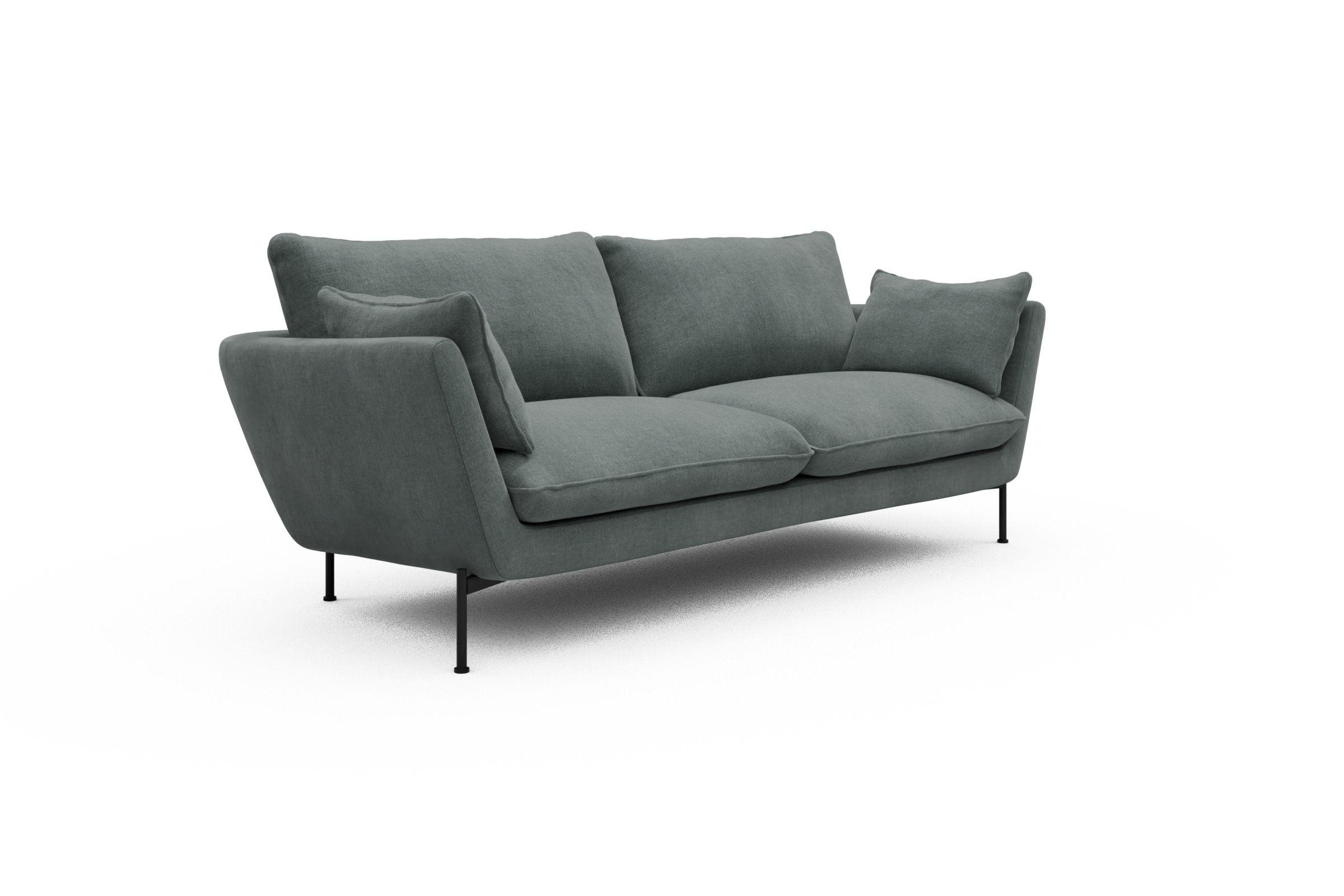 Sofa Anton 3-Sitzer Smooth-Silver-Grey
