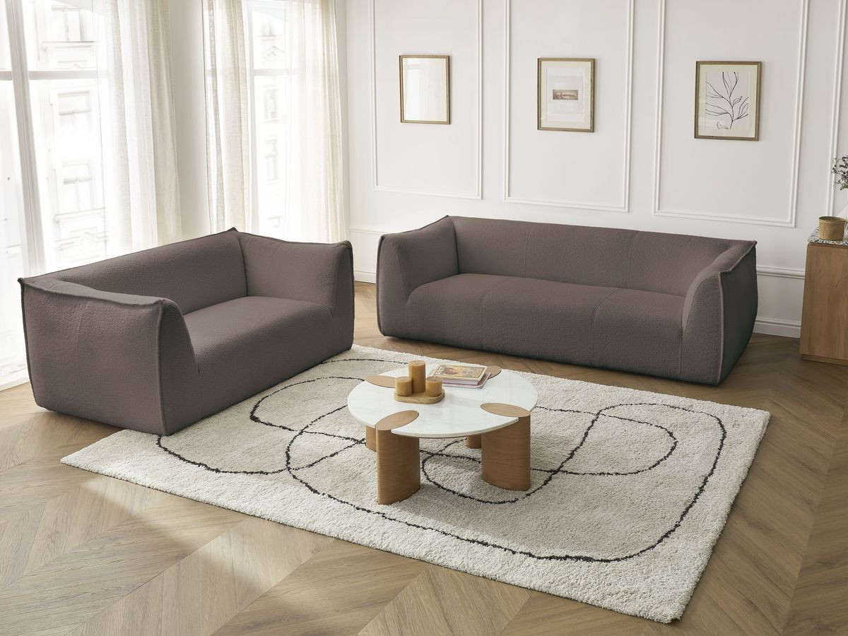 Bobochic Giorgia Sofa 5-Sitzer 412 × 100 cm Bouclé-Stoff Braun