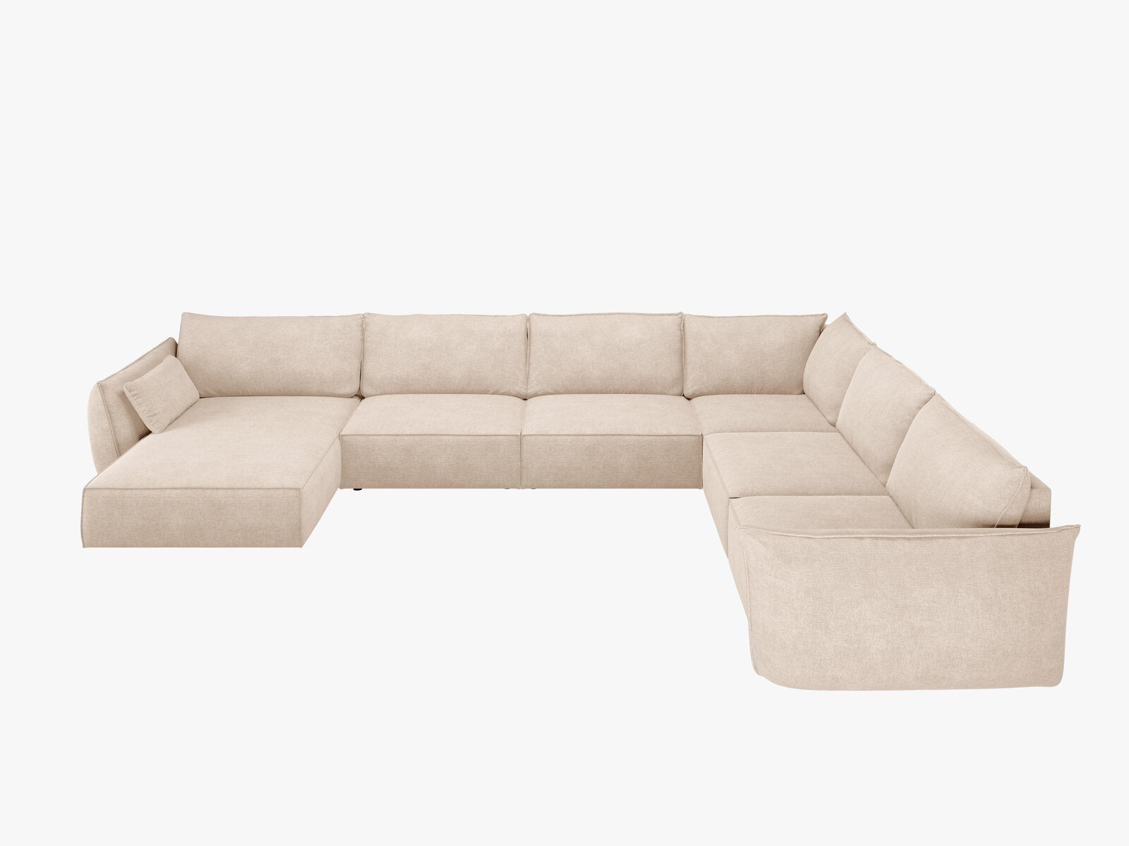 Micadoni Panorama-Ecksofa Kaelle 8-Sitzer Rechts Chenille Over The Horizon Beige