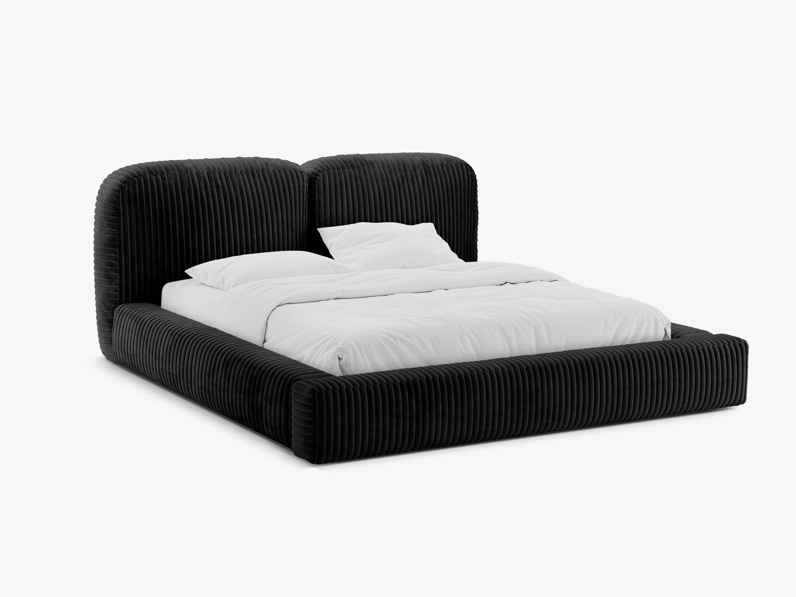 Micadoni Stauraumbett mit Kopfteil Martina Kord Tilia Schwarz 180x200
