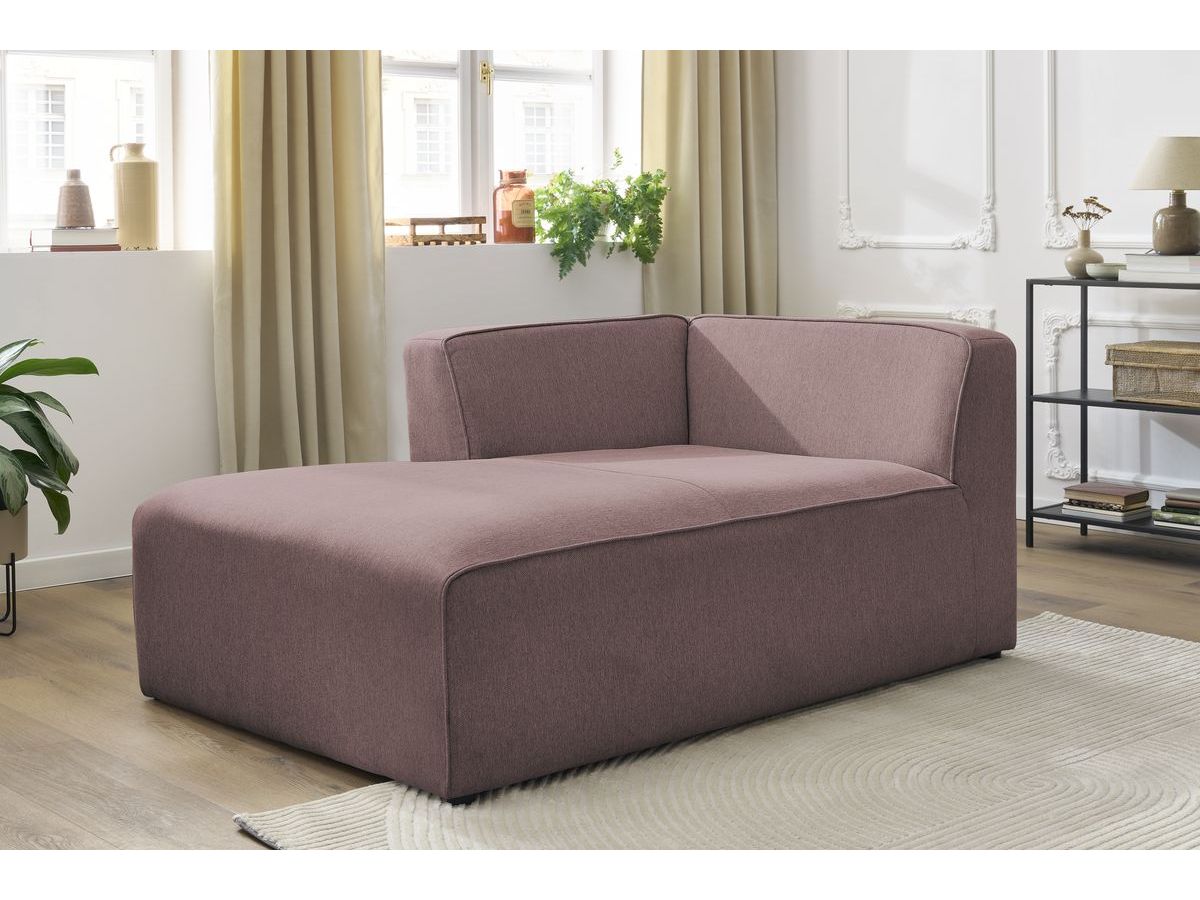 Bobochic Megeve Méridienne-Modul Melange-Stoff Rosa Ecke links