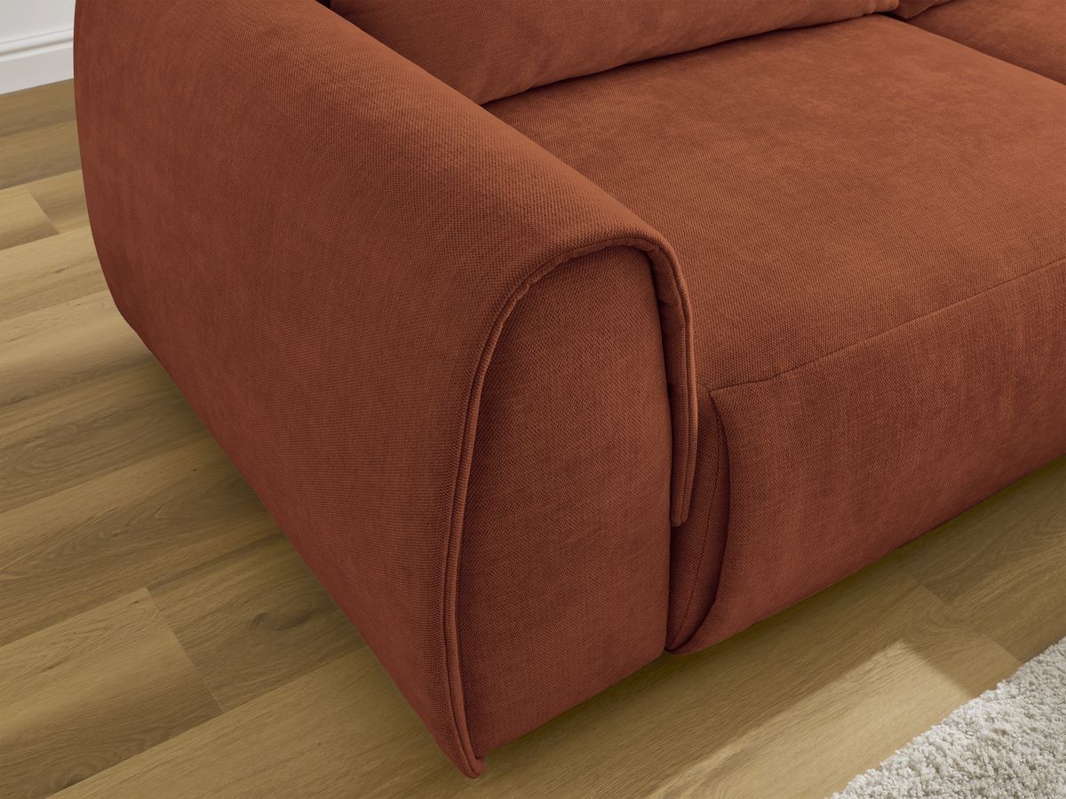 Bobochic Aden Ecksofa 246 × 152 cm Stoff Orange Ecke rechts