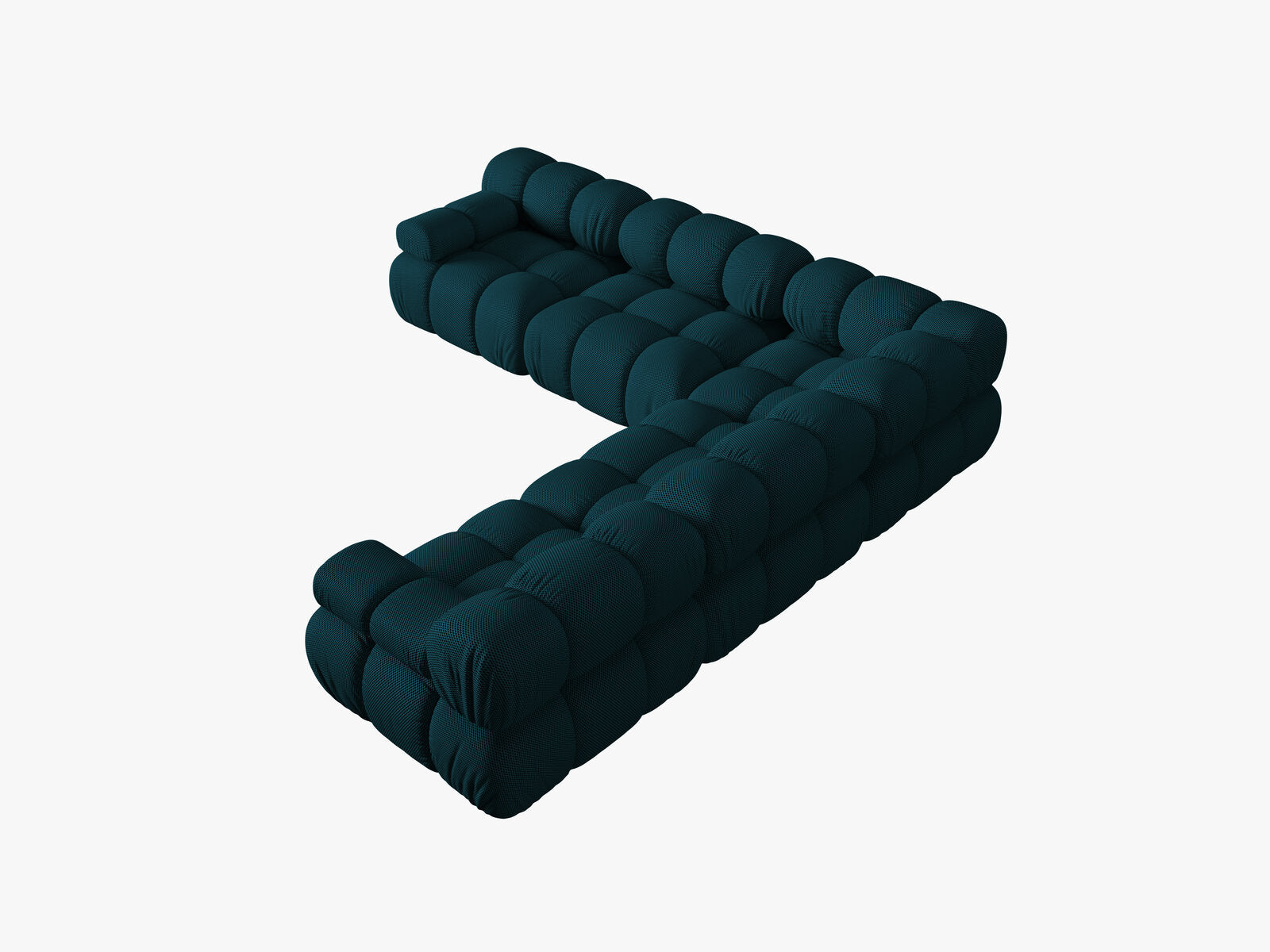 Micadoni Symmetrisches Ecksofa Bellis 5-Sitzer 3D-Stoff Sonic Marineblau