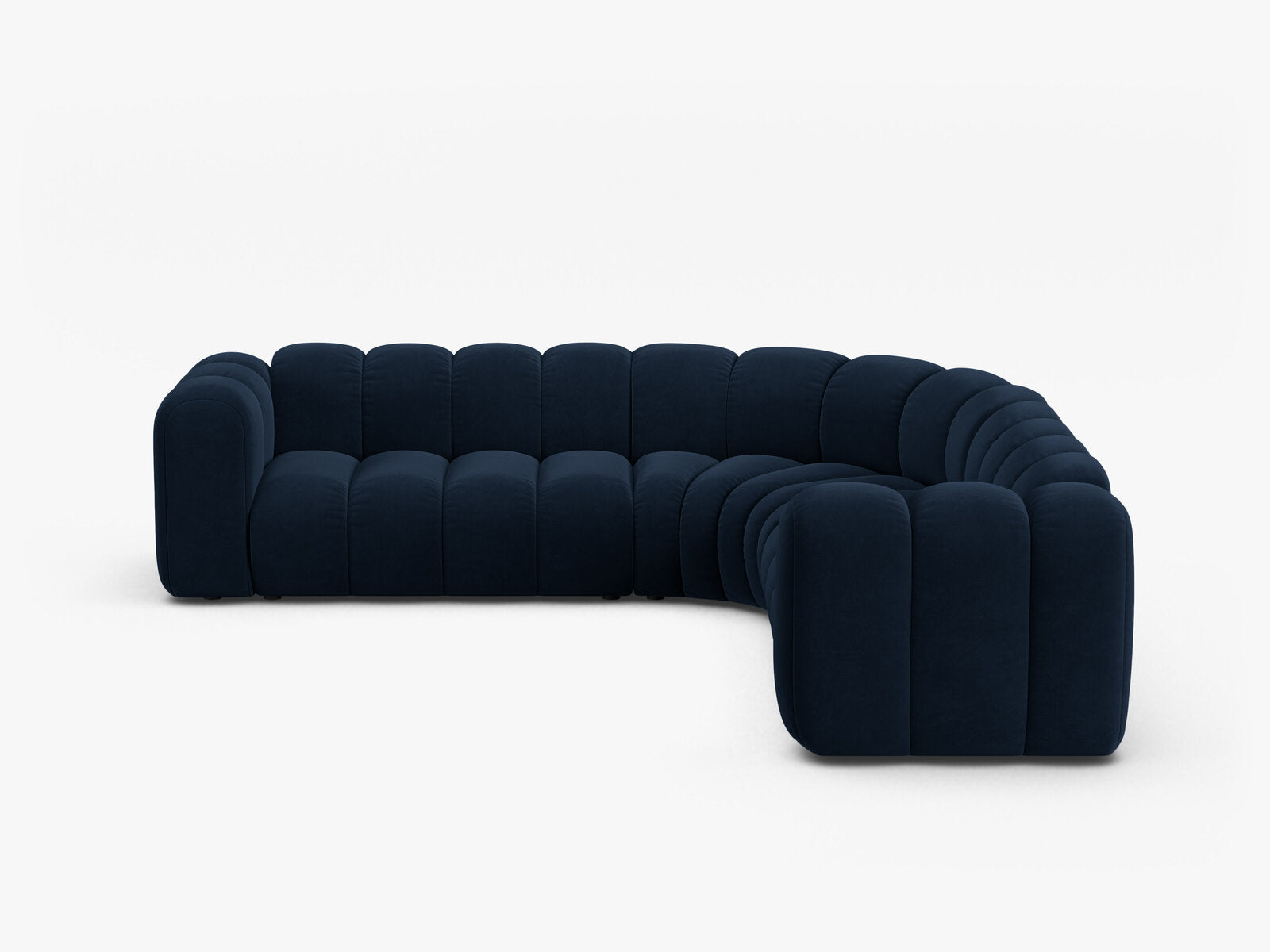 Micadoni symmetrisches Ecksofa Lupine 5-Sitzer mittelgroß Samt Salvador Königsblau