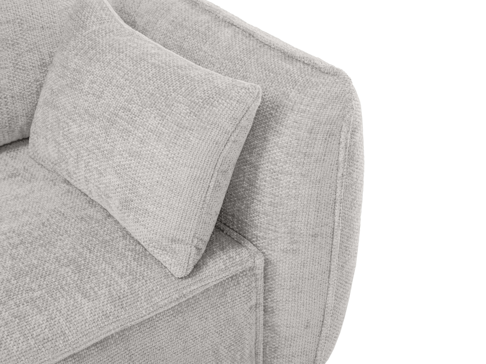 Micadoni Ecksofa Kaelle 4-Sitzer mit Schlaffunktion Links Chenille Hellgrau