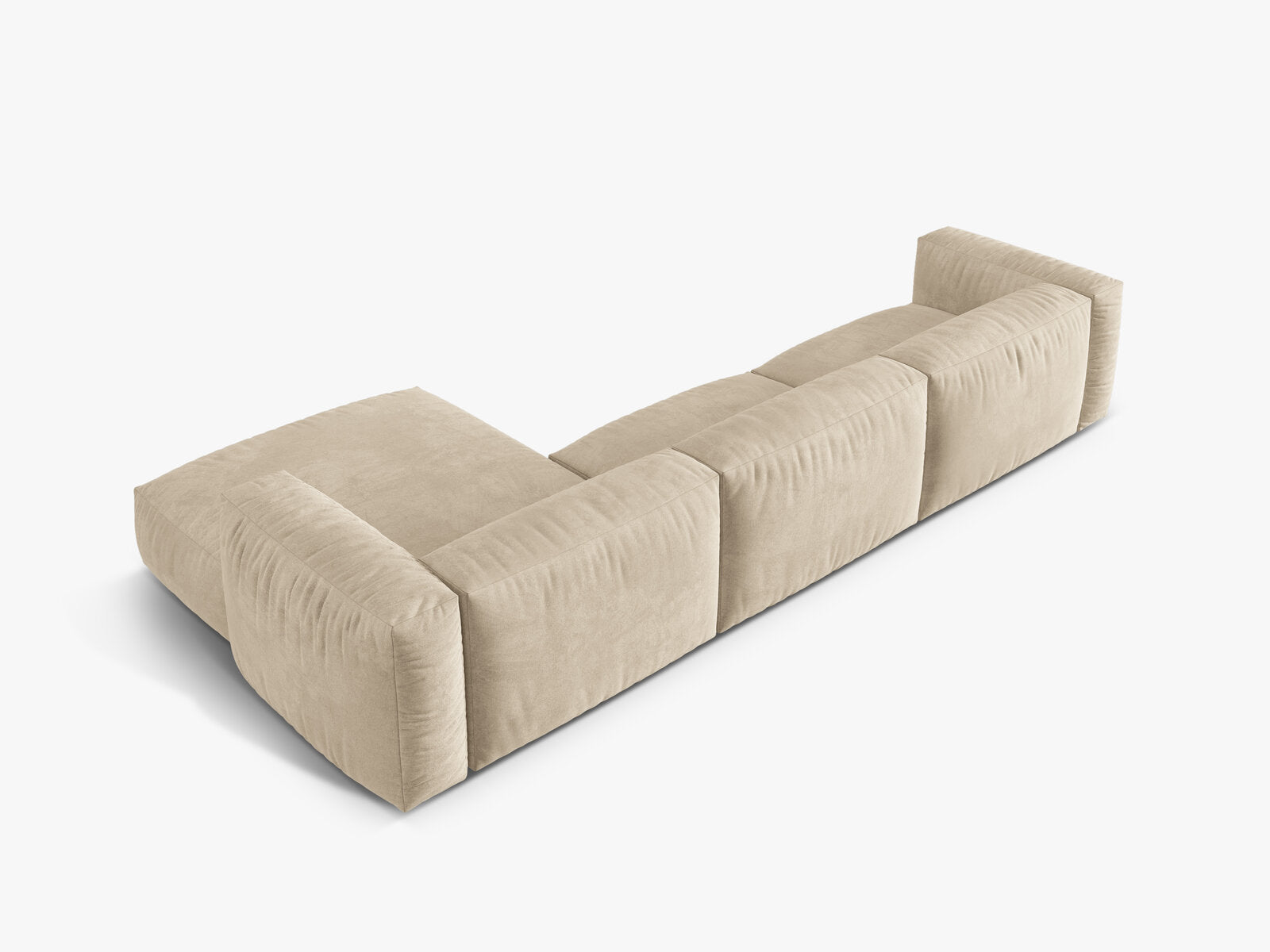 Micadoni Ecksofa Martina 3-Sitzer Rechts Samt Vogue Helles Beige