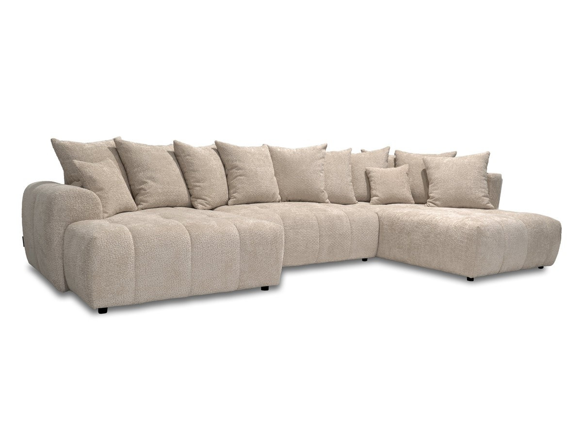 Bobochic Roxelane Wohnlandschaft Bouclé-Stoff Beige Ecke rechts