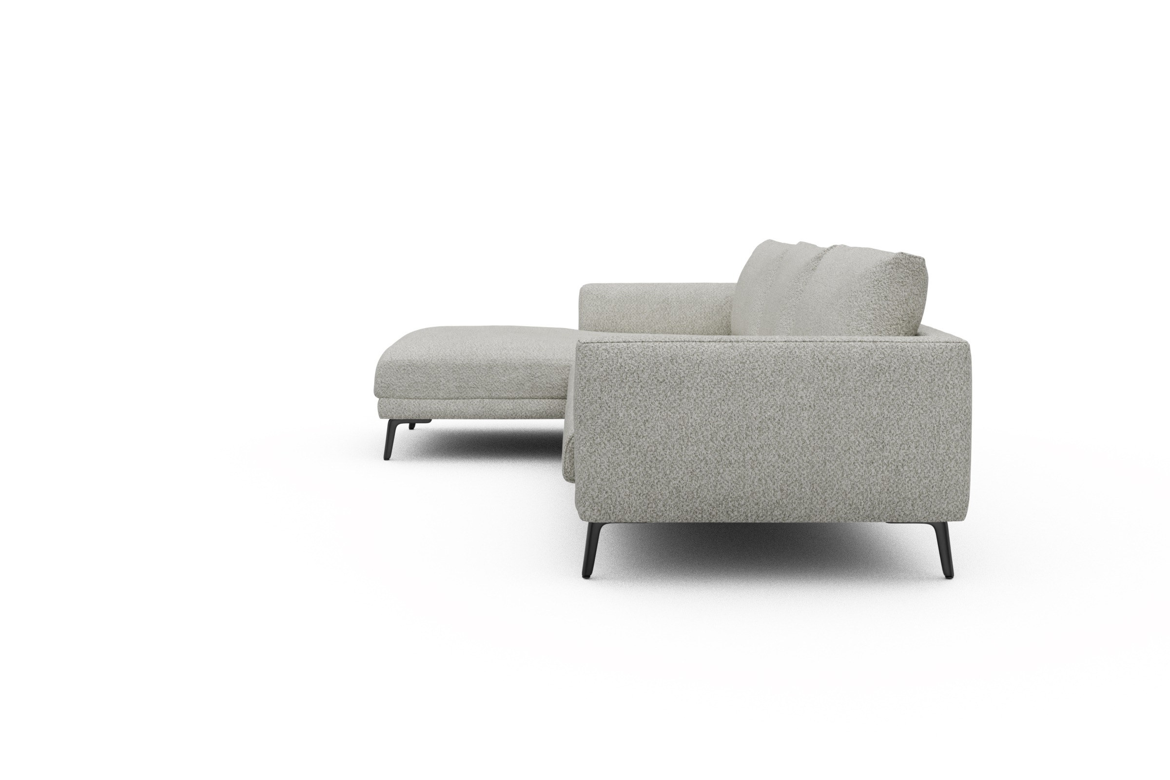 Ecksofa Karl Chaiselongue links mit 2,5-Sitzer Vanora-Warm-Sand