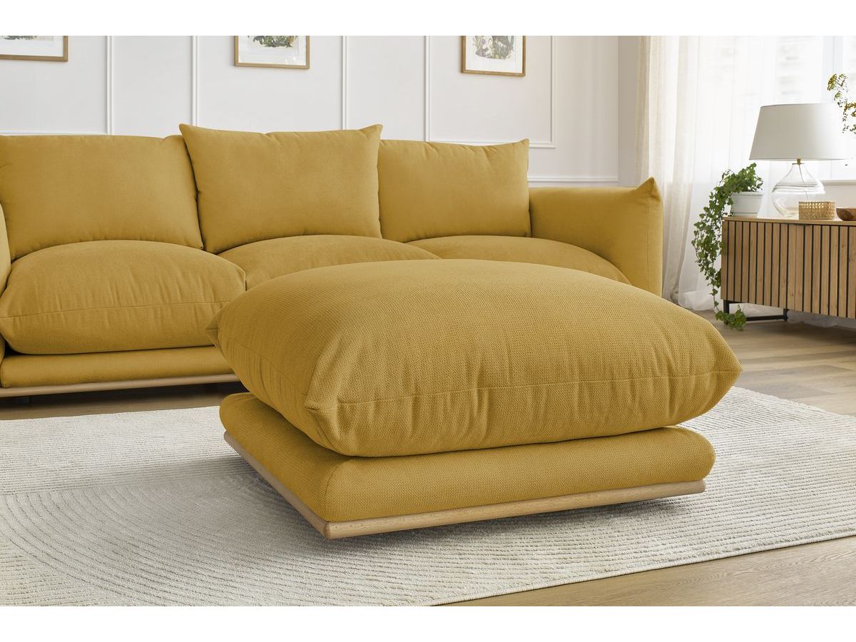 Bobochic Ernest Sofa 4-Sitzer mit Pouf Stoff Gelb