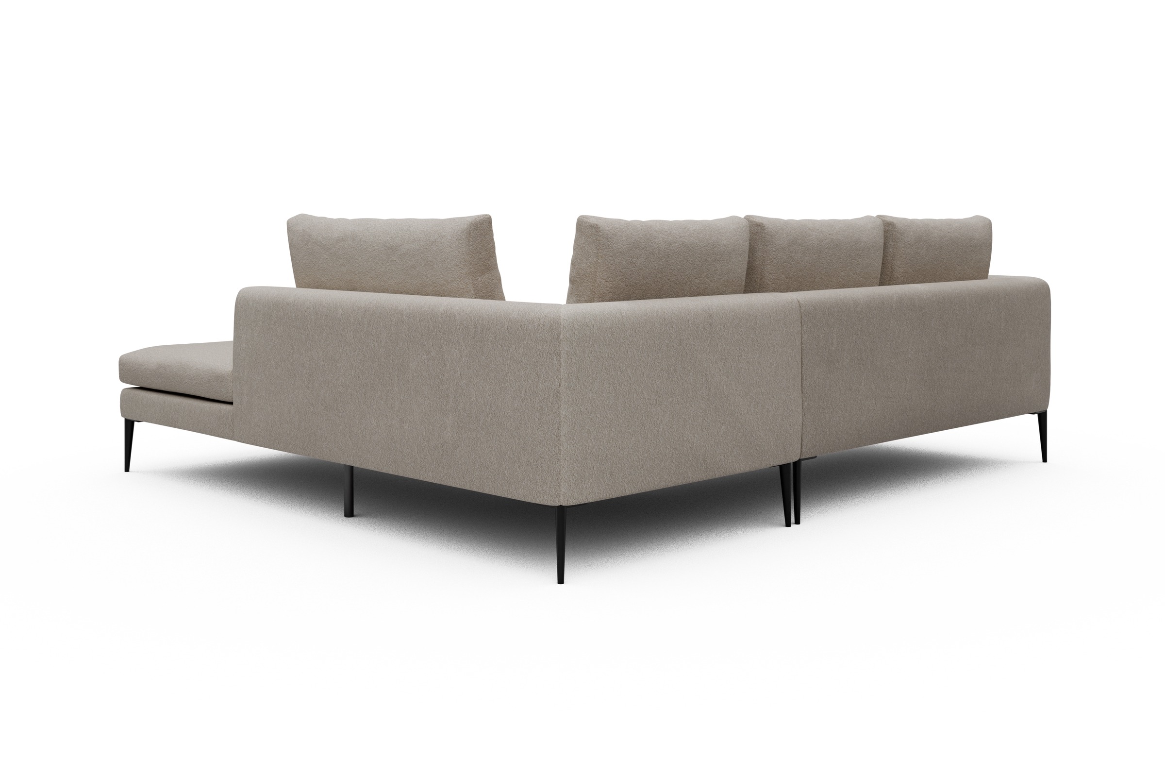 Ecksofa Paul Relax-Ecke rechts mit 2-Sitzer Aivi-Lace-Beige