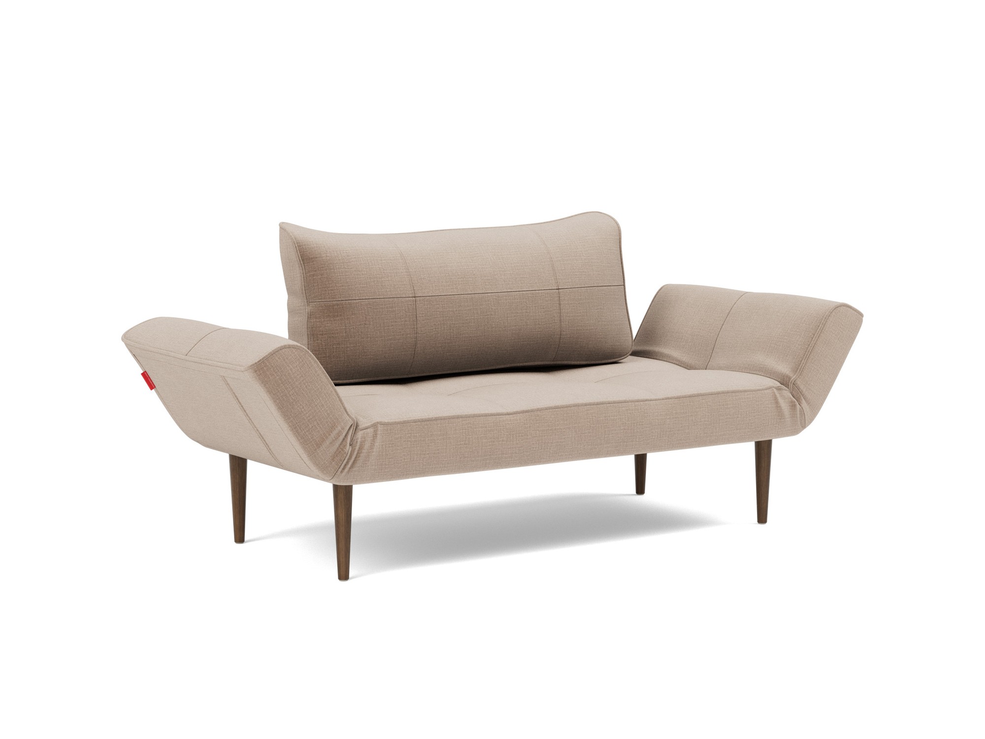 Tagesbett Zeal Chenille Esina 417-Mocha Beine Styletto Eiche dunkel
