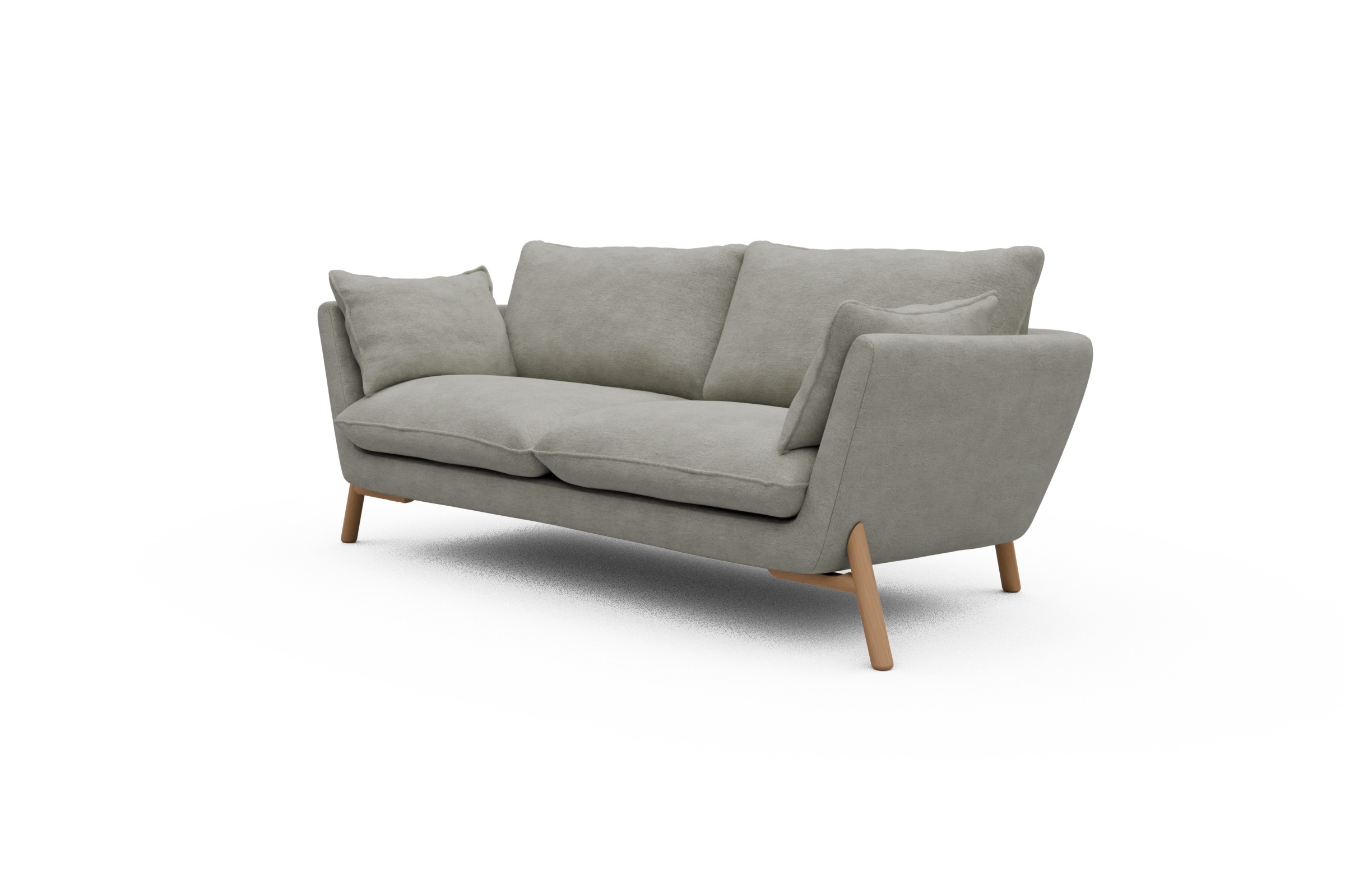 Sofa Emil 2-Sitzer Beinfarbe Eiche Natur Carreno-Moon-Stone-White