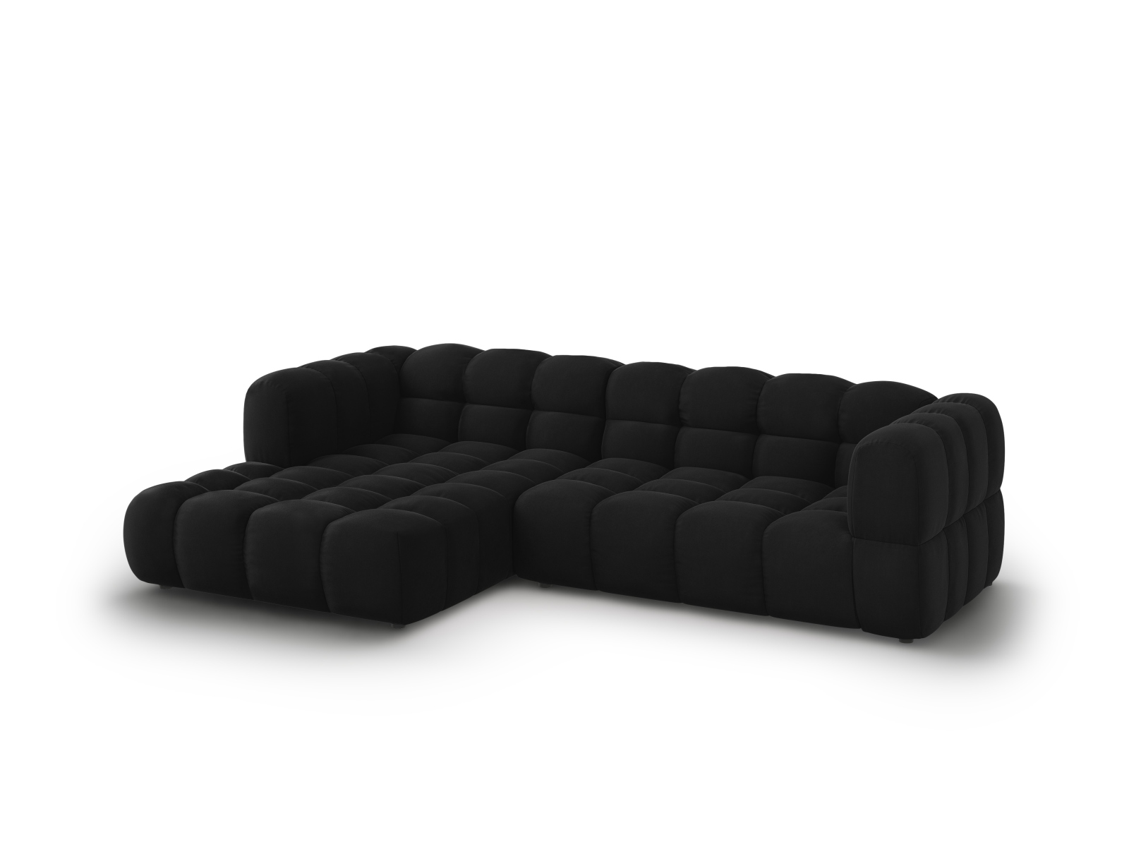 Cosmopolitan Design Ecksofa Sky 4-Sitzer mittlere Version Samt Casino Schwarz Links
