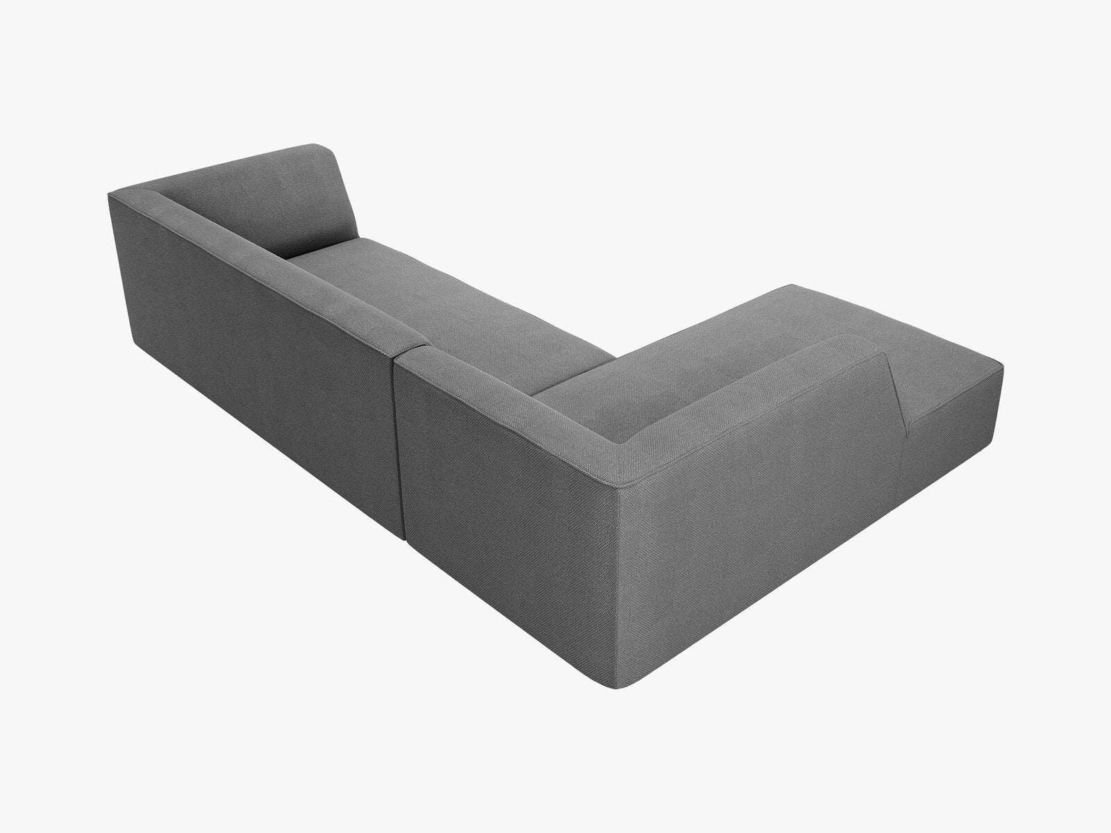 Micadoni 4-Sitzer Modular Sofa Ruby Links Strukturierter Stoff Ottawa Grau