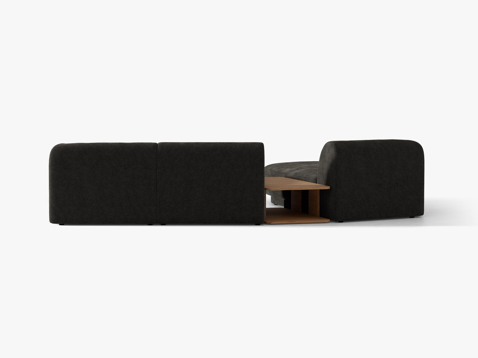 Micadoni Modulares Sofa Miley mit Recamiere 3-Sitzer Links Chenille Eden Anthrazit