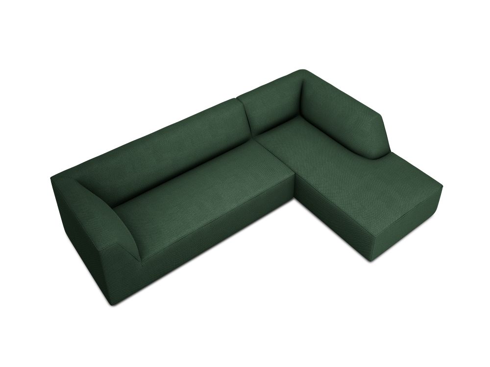 Cosmopolitan Design Ecksofa Siena 4-Sitzer Strukturierter Stoff Ottawa Grün Rechts