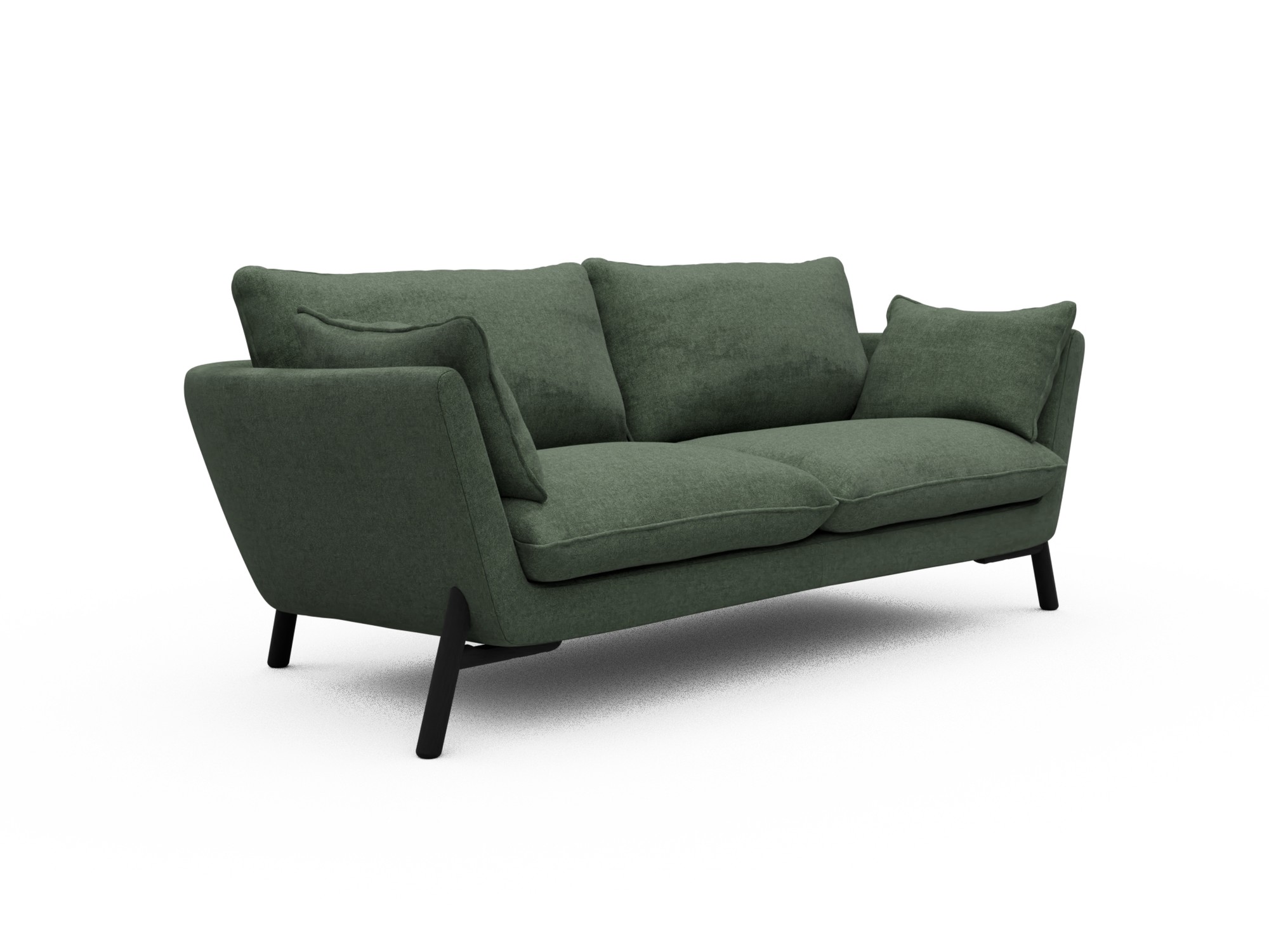 Skandi Home Sofa Emil 2-Sitzer Beinfarbe Eiche Schwarz Casone-Forest-Green moebelfaktor