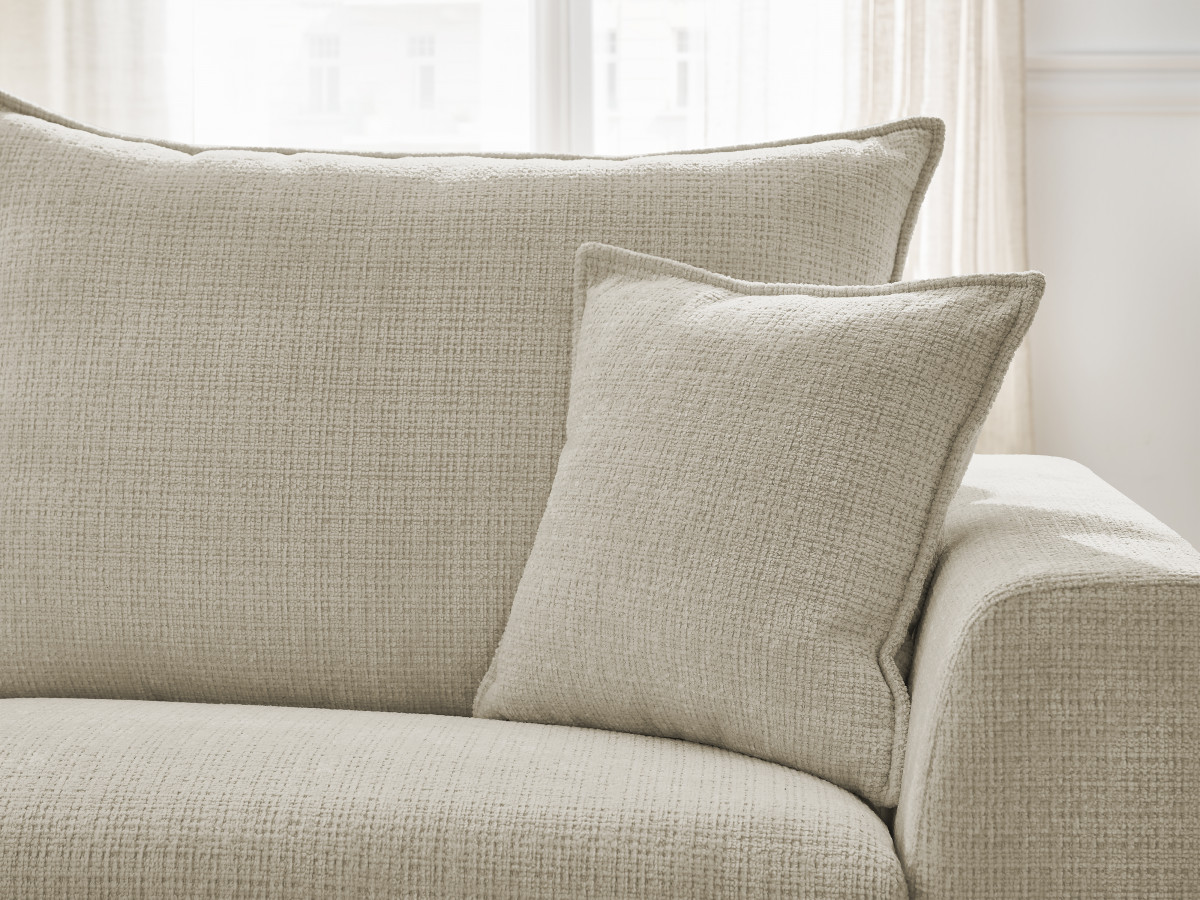Bobochic Augustin Ecksofa mit Schlaffunktion und Bettkasten Strukturstoff Beige, Liegefläche 140 × 200 cm