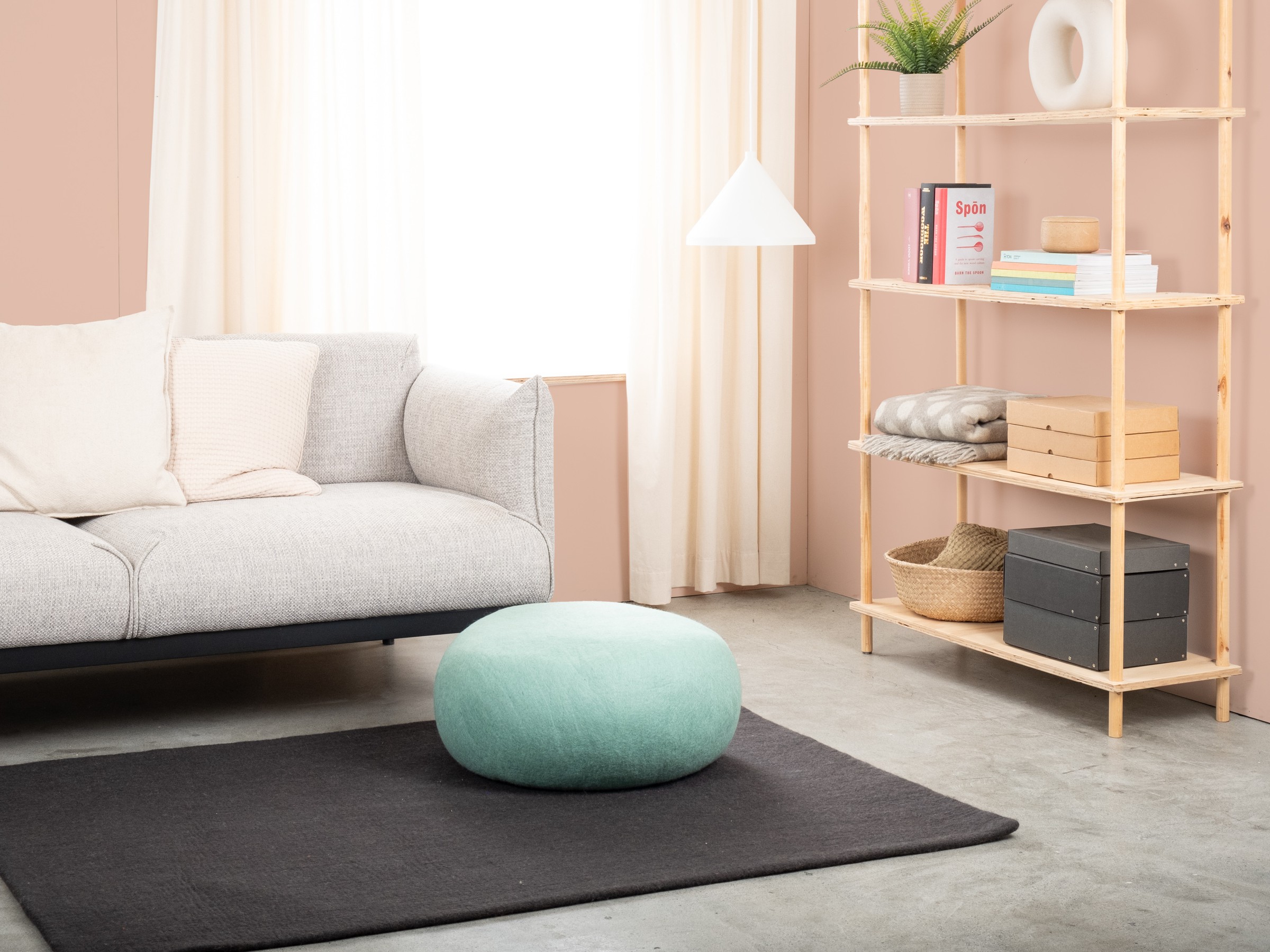 myfelt Fine Colour Pouf Türkis Ø 38 x 14 cm