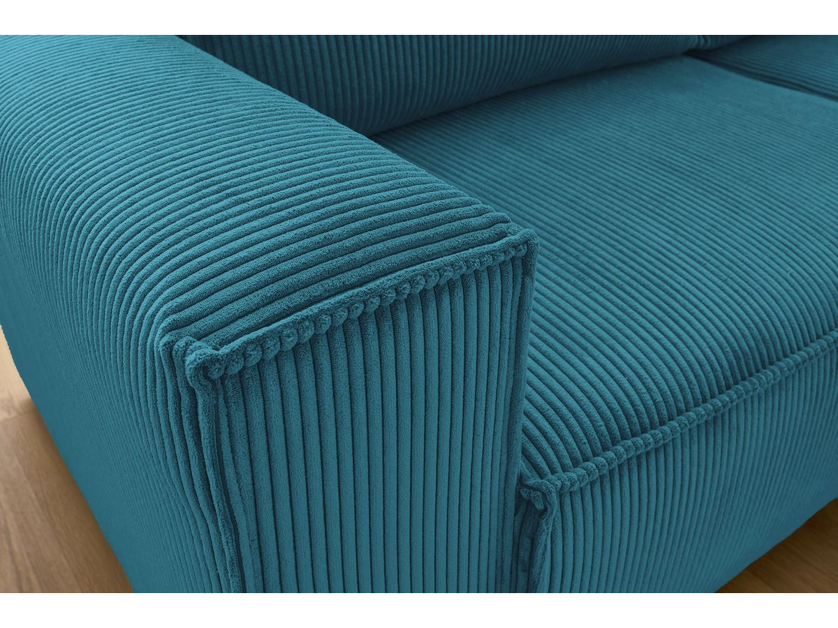 Bobochic Nihad Ecksofa Cordsamt Dunkelblau Ecke rechts