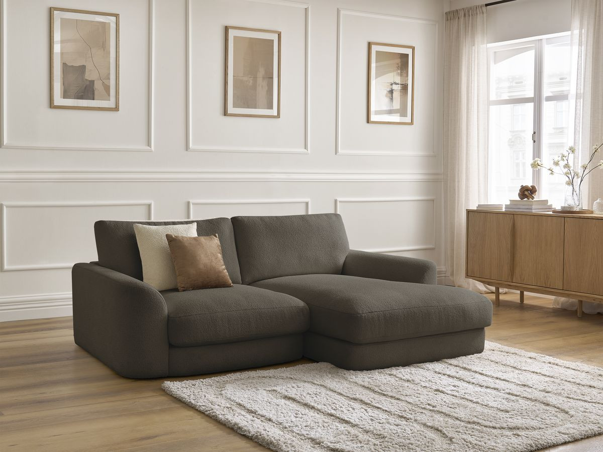 Bobochic Leonore Ecksofa Bouclé-Stoff Braun Ecke rechts